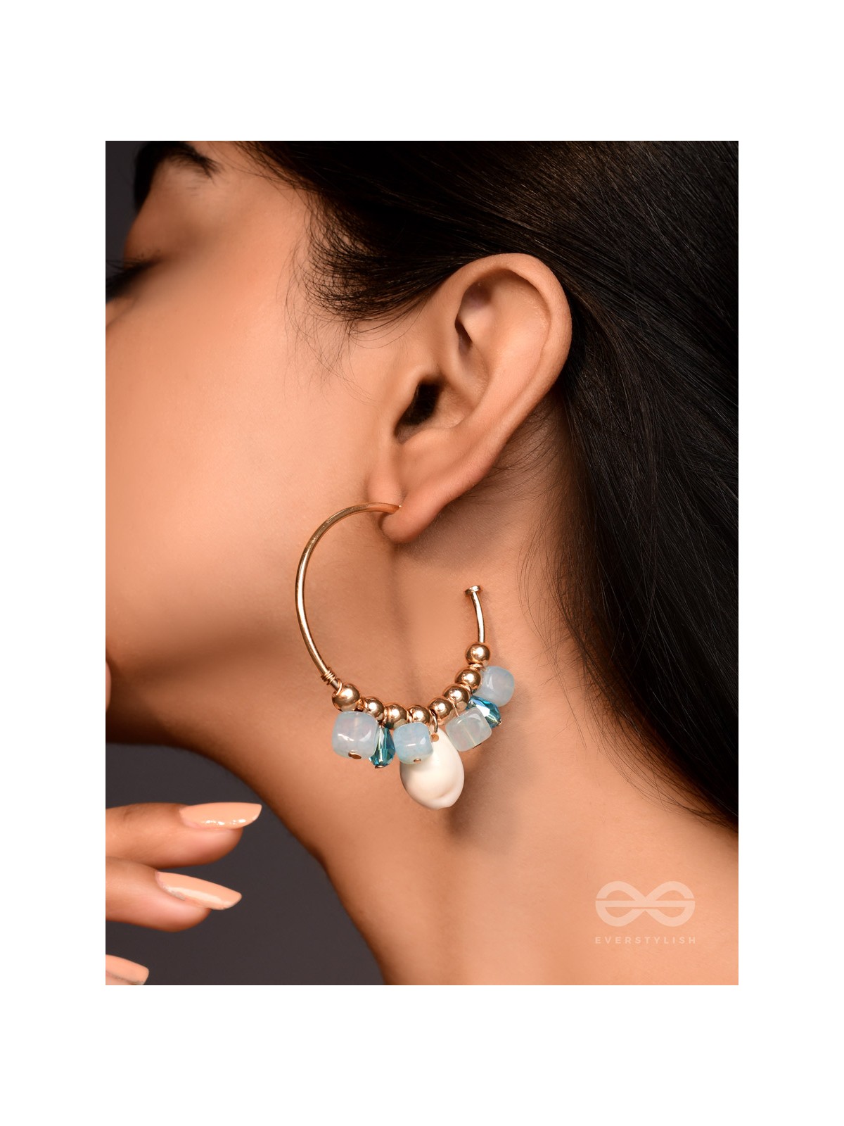 The Bomb'shell'- Golden Embellished Earrings