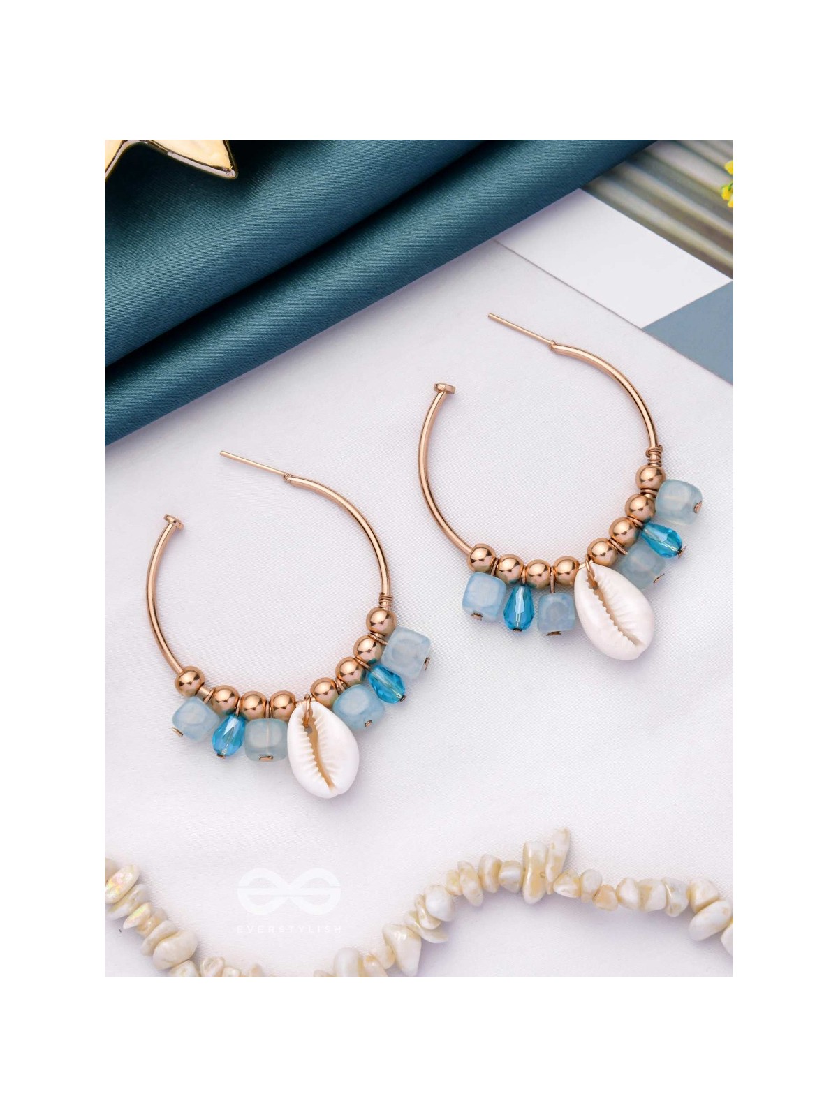 The Bomb'shell'- Golden Embellished Earrings