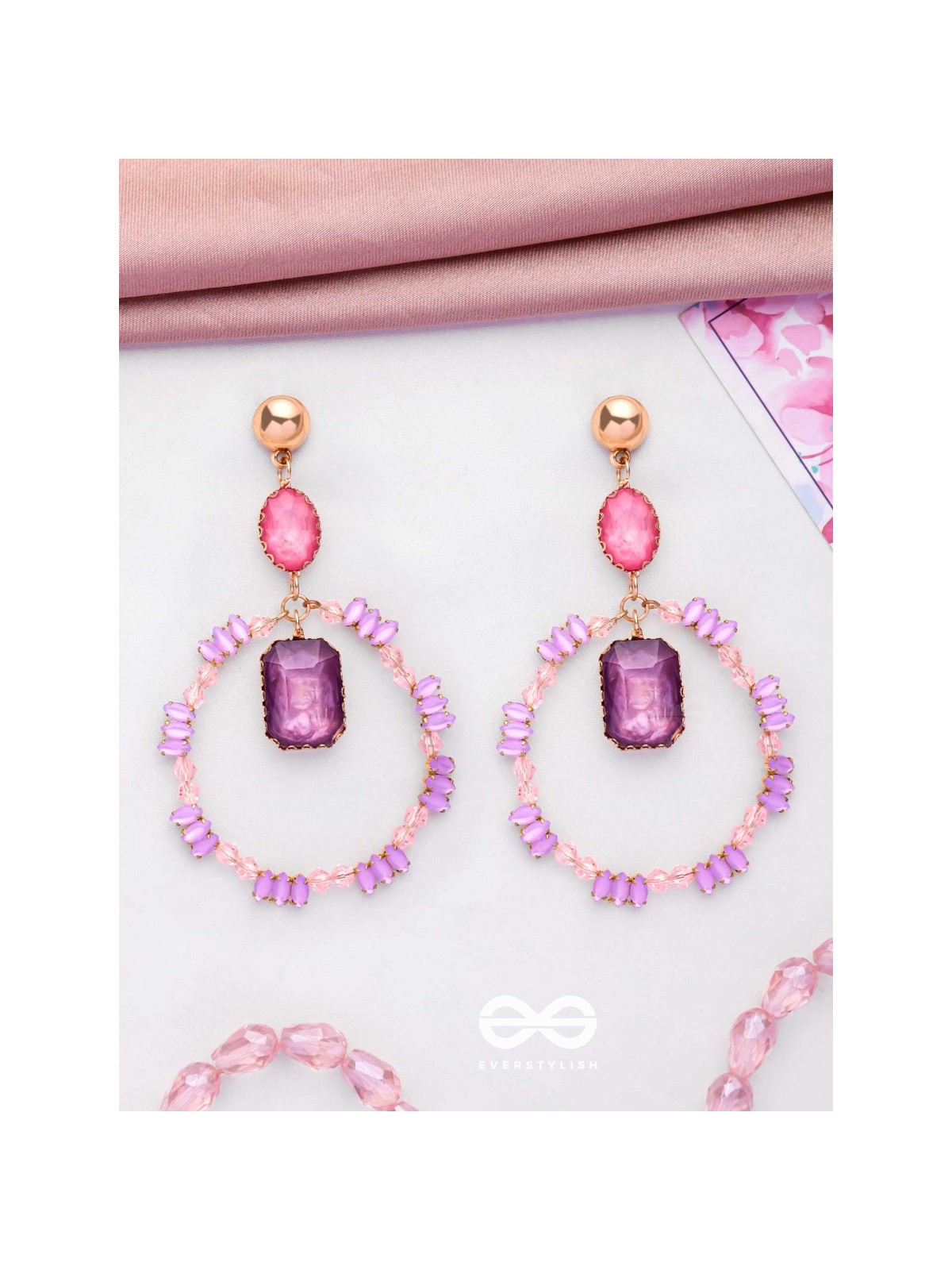 The Glittering Globe- Golden Embellished Earrings