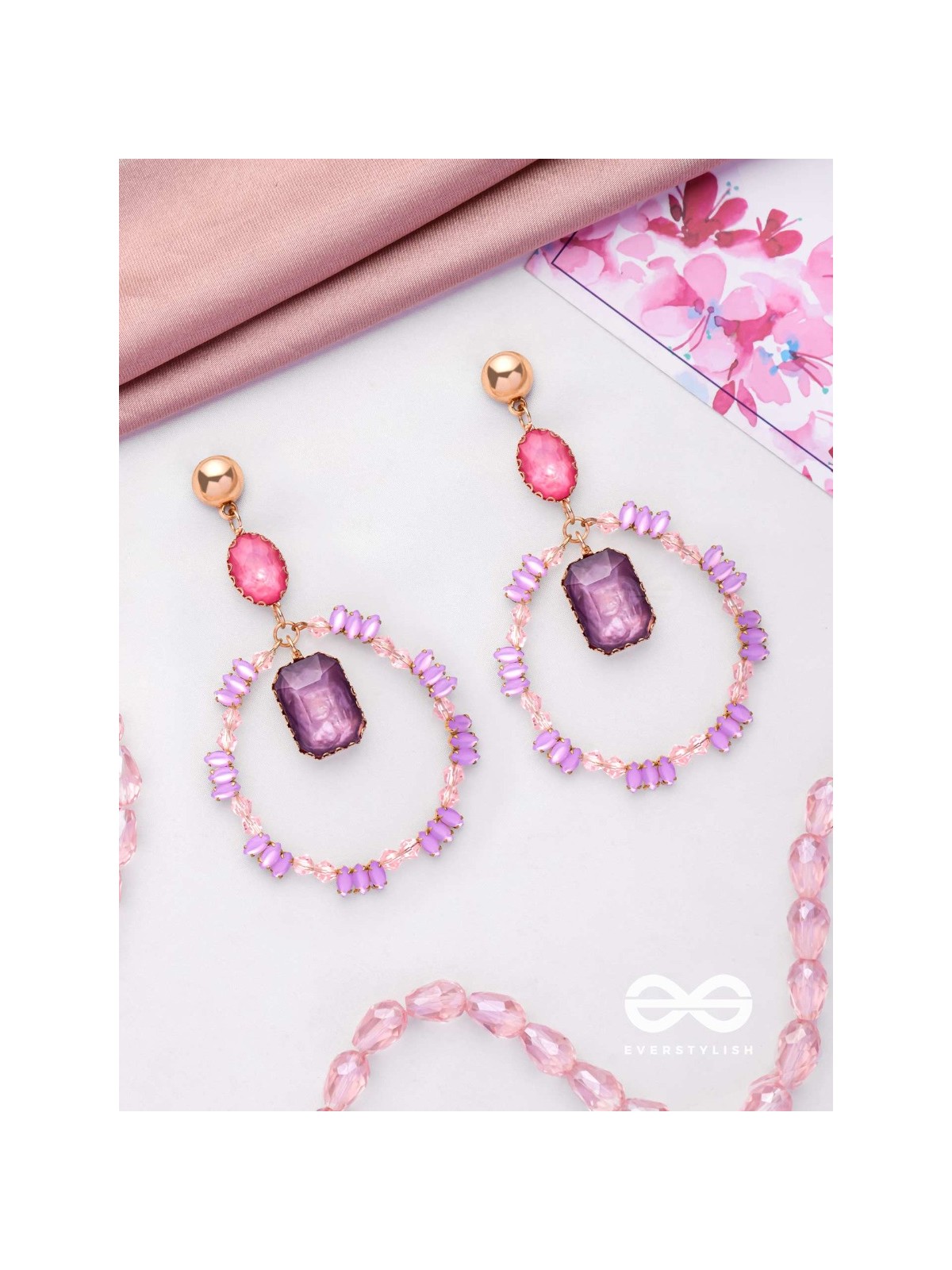 The Glittering Globe- Golden Embellished Earrings