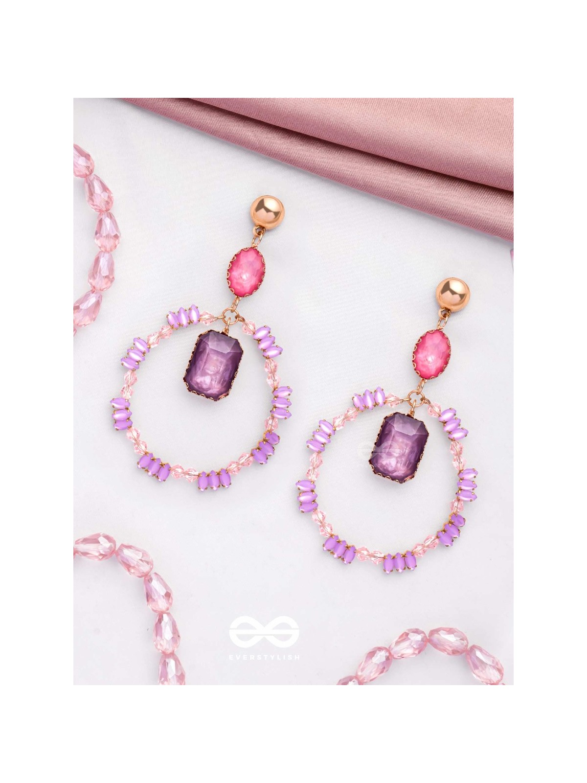 The Glittering Globe- Golden Embellished Earrings