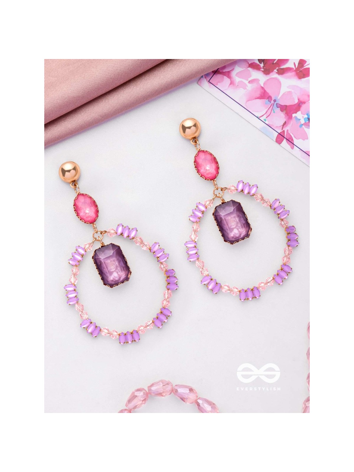 The Glittering Globe- Golden Embellished Earrings