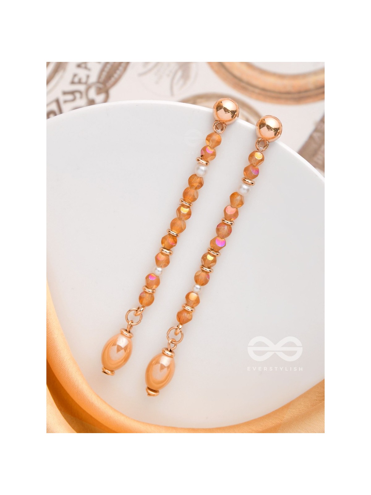 The Raining Embers- Golden Embellished Earrings