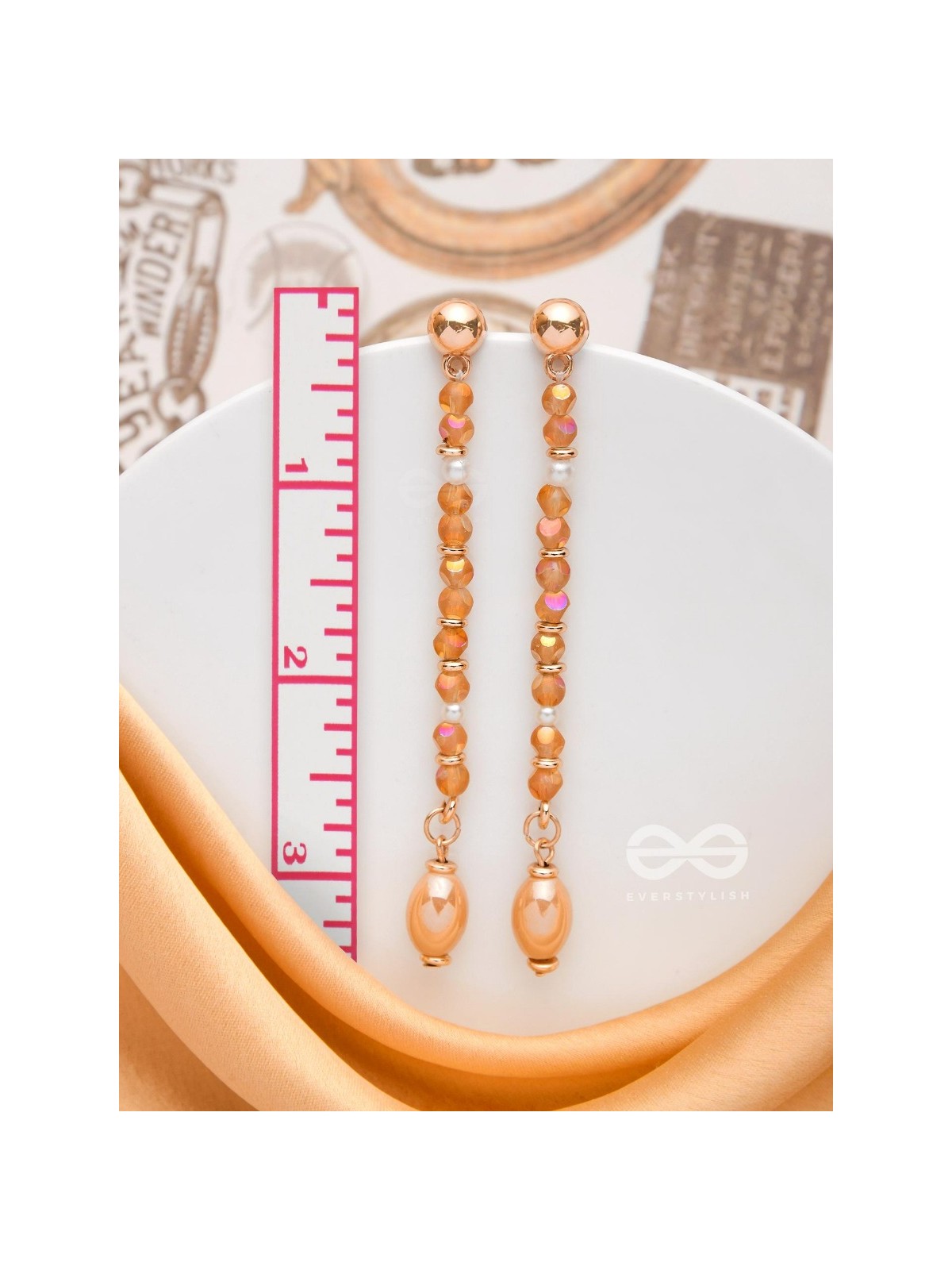 The Raining Embers- Golden Embellished Earrings