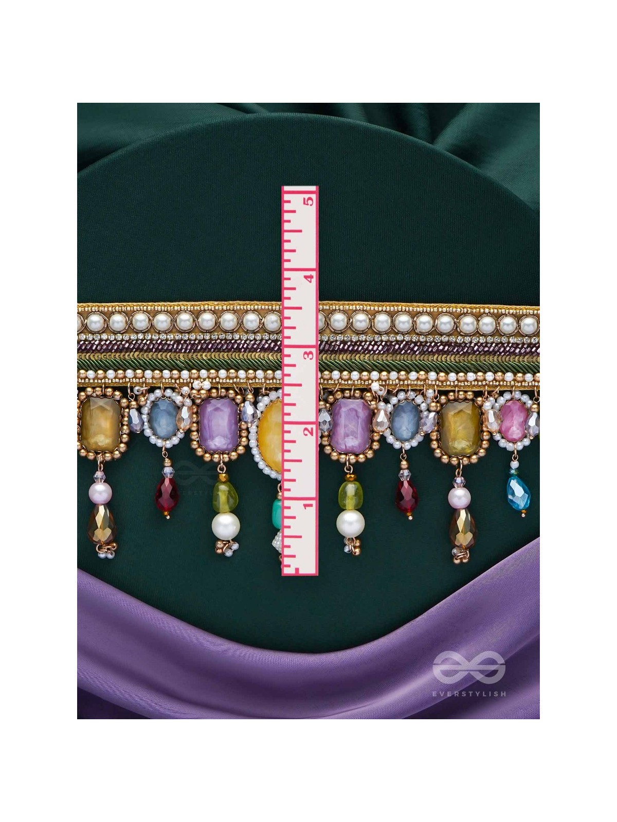 Shikhina- The Bright Lamps- Stones, Sequins & Beads Embroidered Choker Necklace