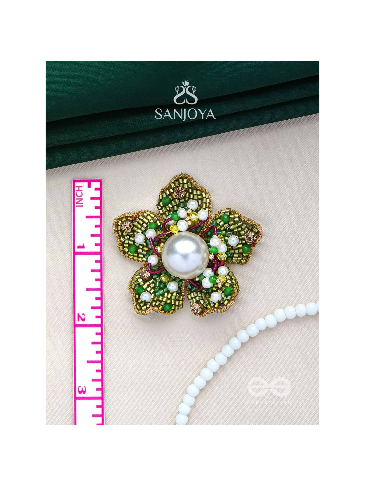 Triyashti- The Ravishing Wildflower-  Pearls, Stones & Beads Embroidered Earrings