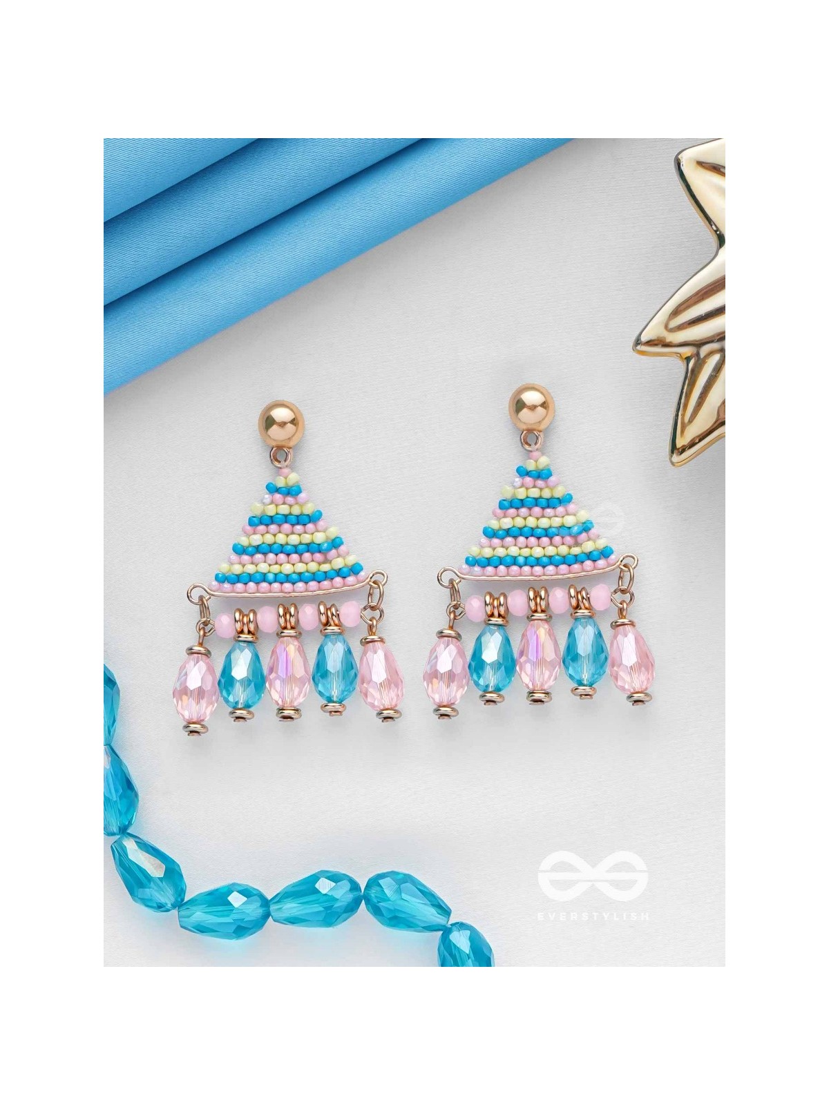 THE SUMMER SKY - GOLDEN EMBELLISHED EARRINGS