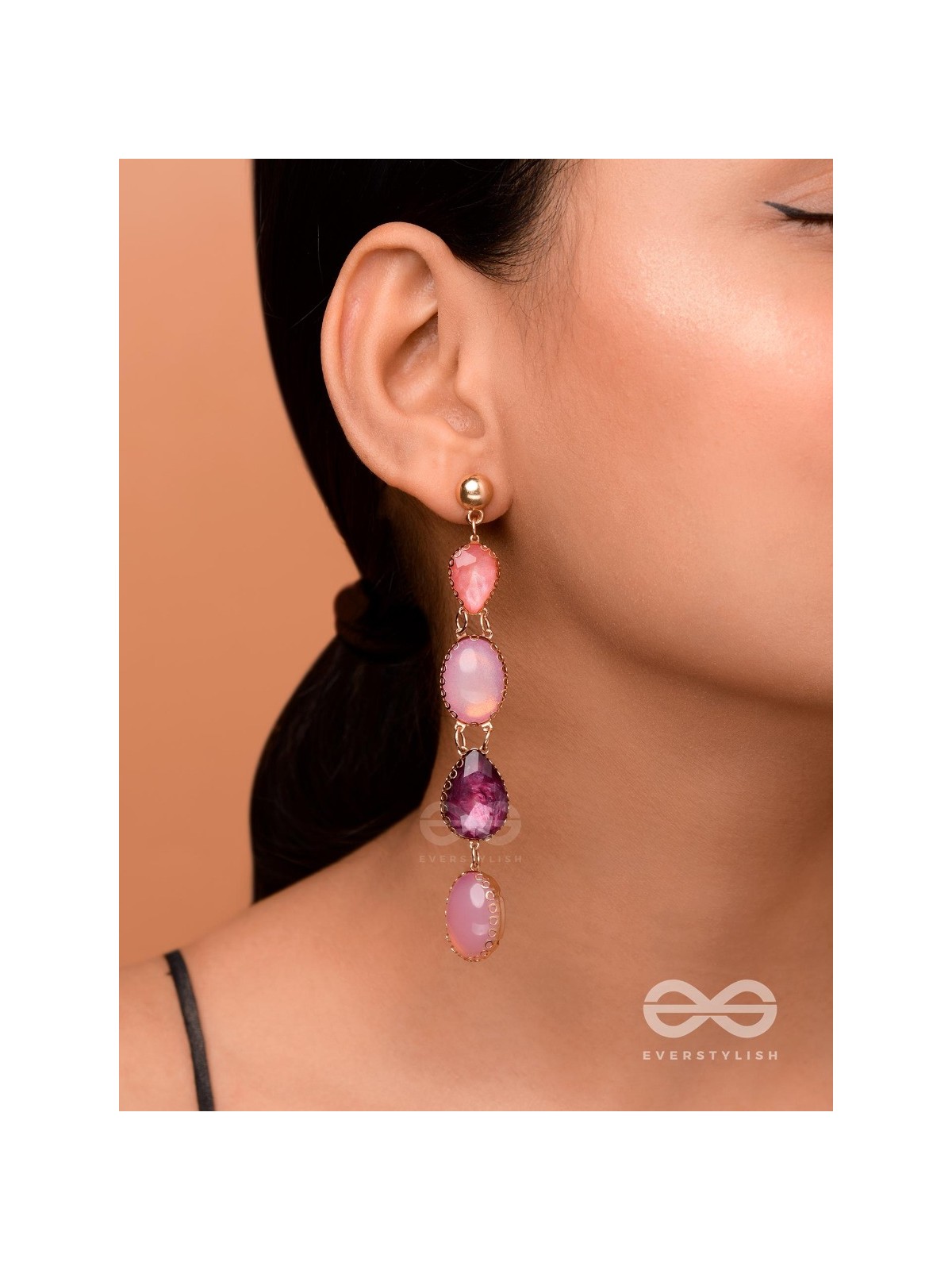 ROSE SOAKED RAIN - CLASSIC STATEMENT EARRINGS