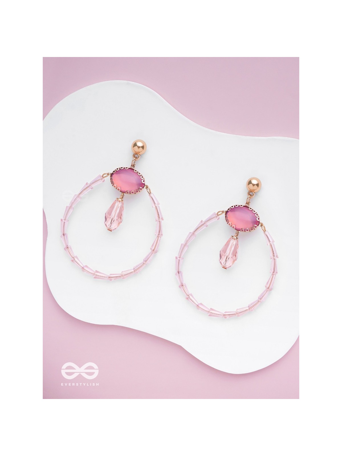 THE BLUSHING MOON - GOLDEN EMBELLISHED EARRINGS