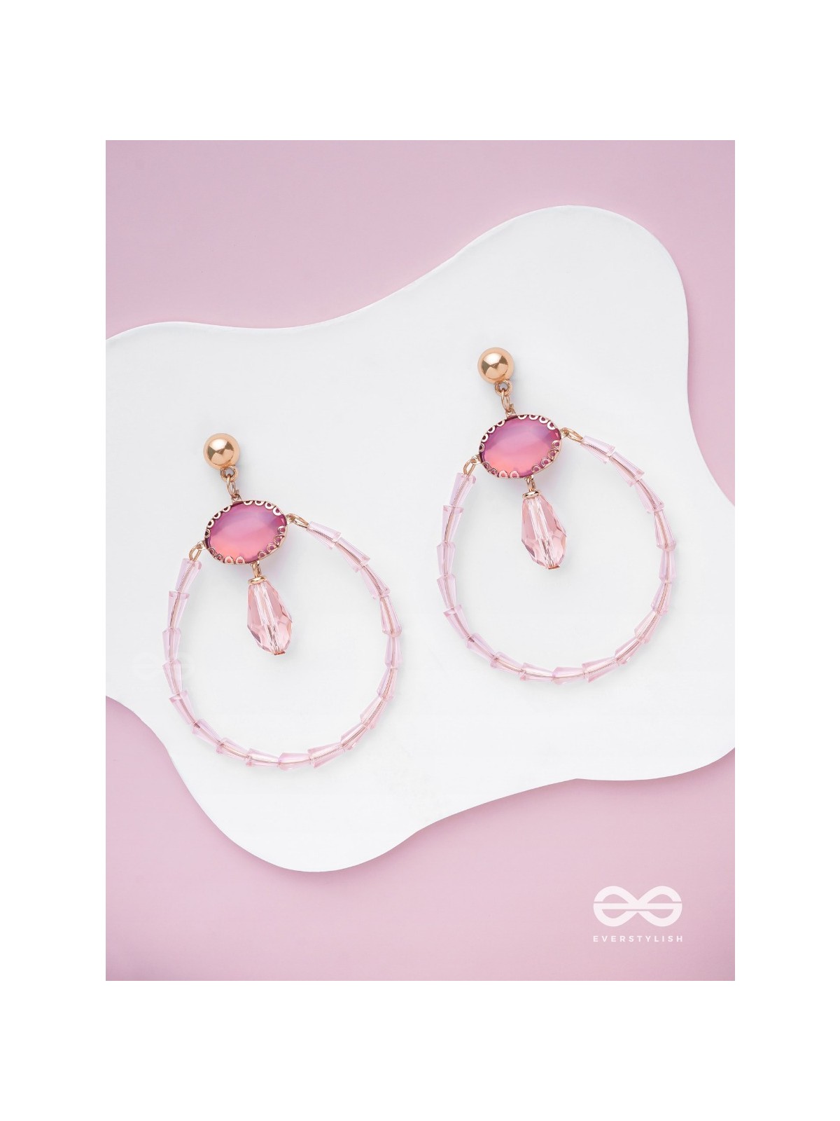 THE BLUSHING MOON - GOLDEN EMBELLISHED EARRINGS