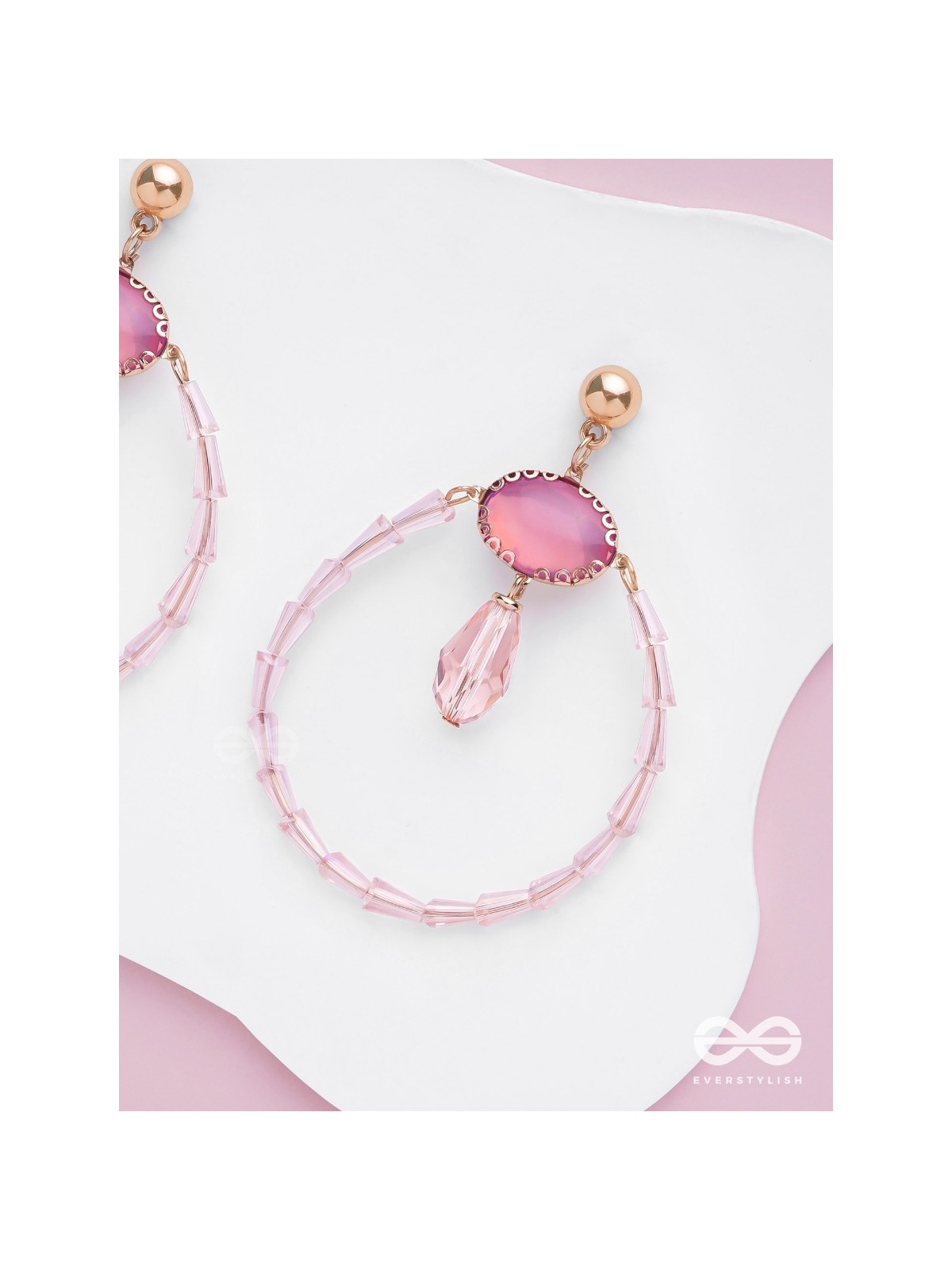 THE BLUSHING MOON - GOLDEN EMBELLISHED EARRINGS
