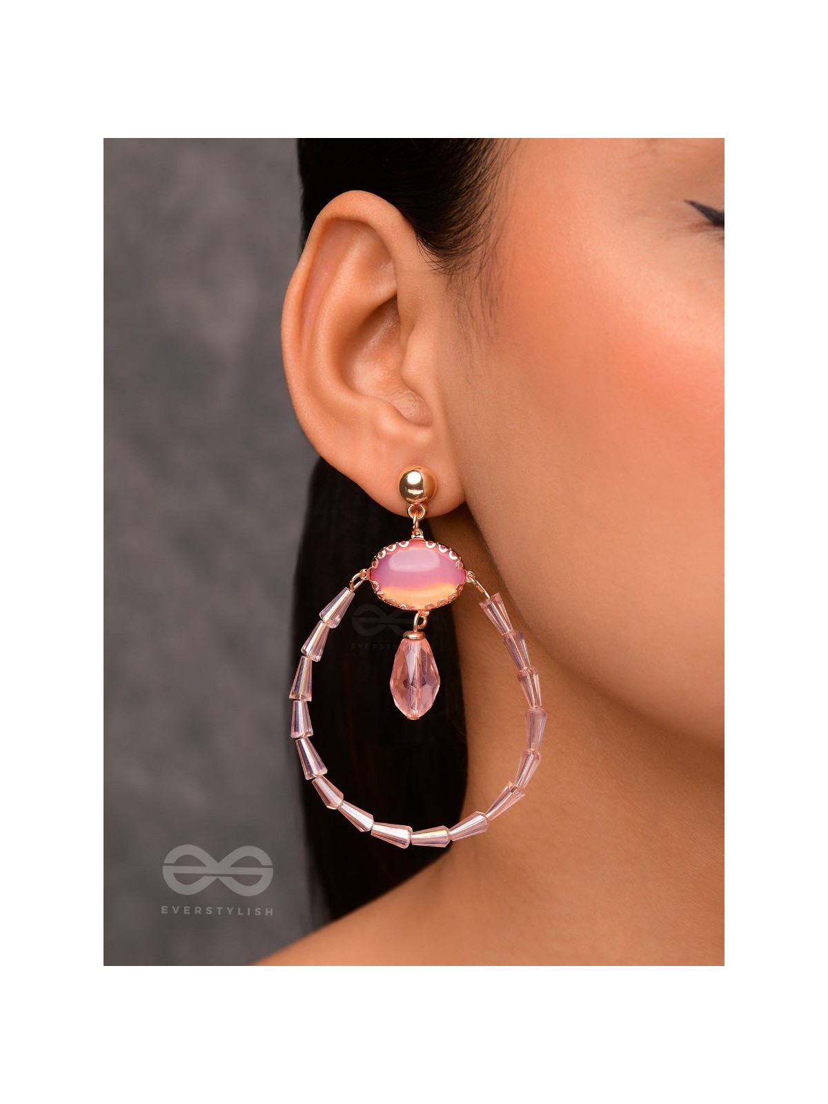 THE BLUSHING MOON - GOLDEN EMBELLISHED EARRINGS
