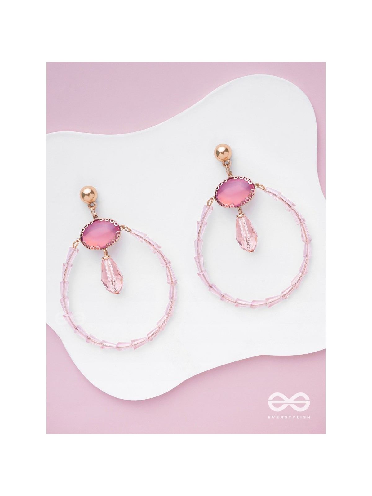 THE BLUSHING MOON - GOLDEN EMBELLISHED EARRINGS