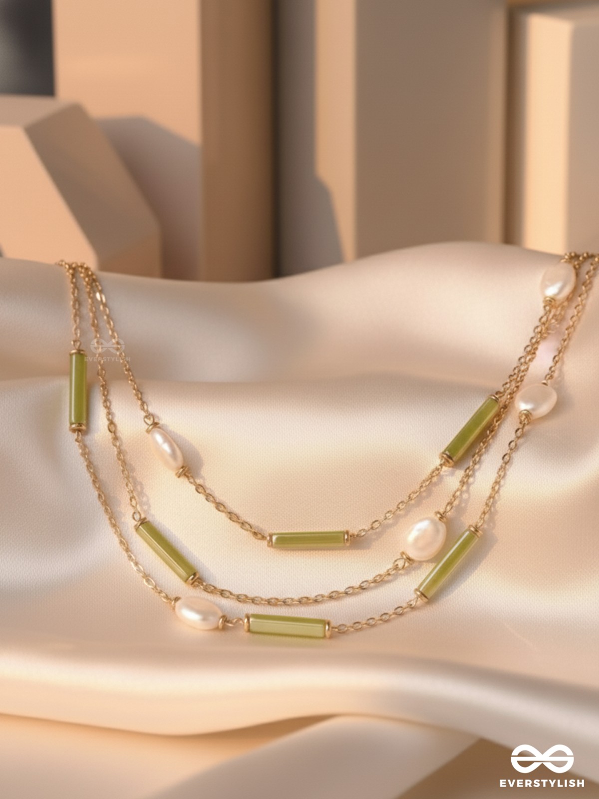 The Tranquil Garden - Multi Layered Neckpiece With Anti-Tarnish Coating