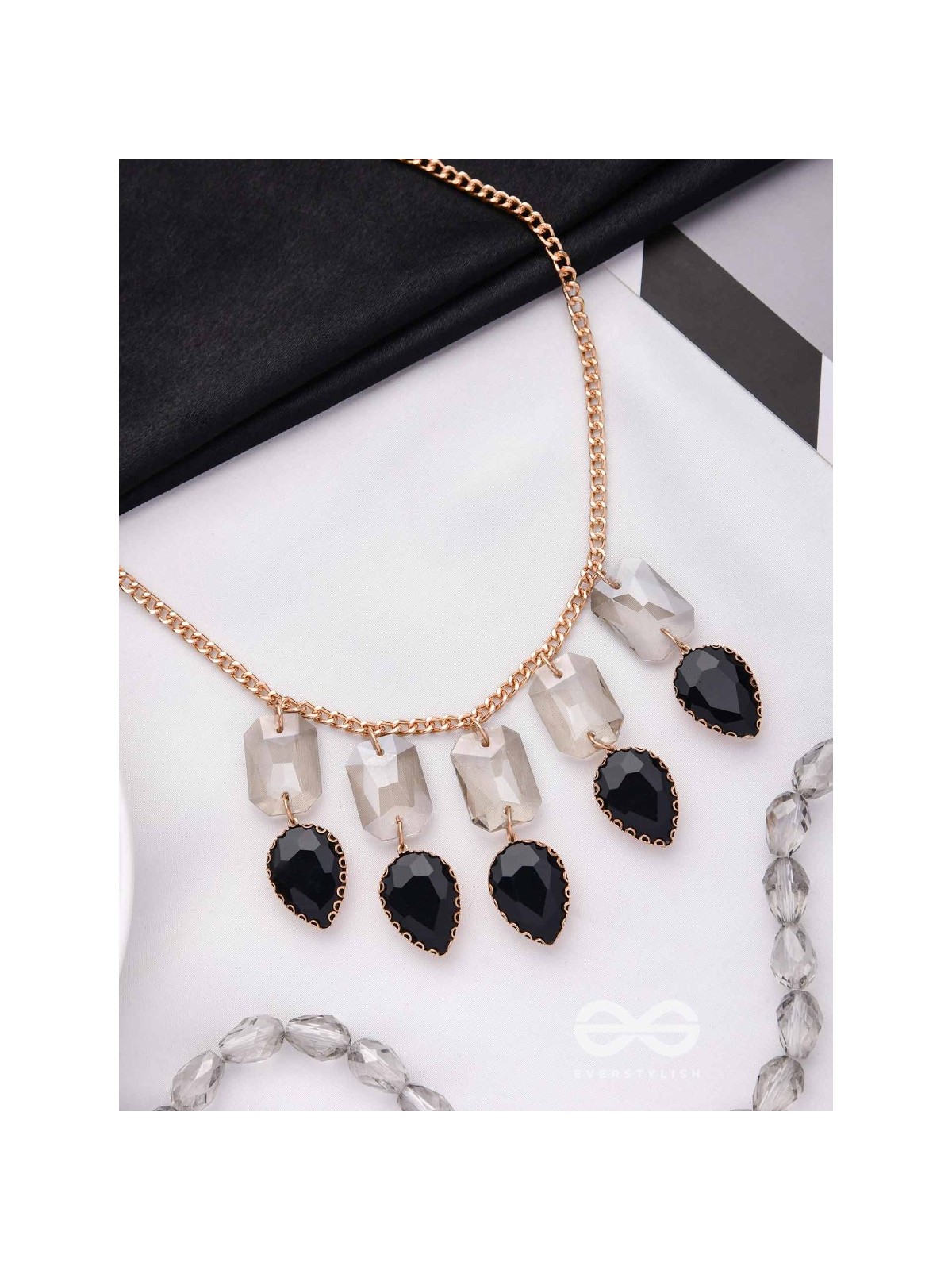 The Shadowed Nights -Golden Statement Neckpiece With Anti-Tarnish Coating 