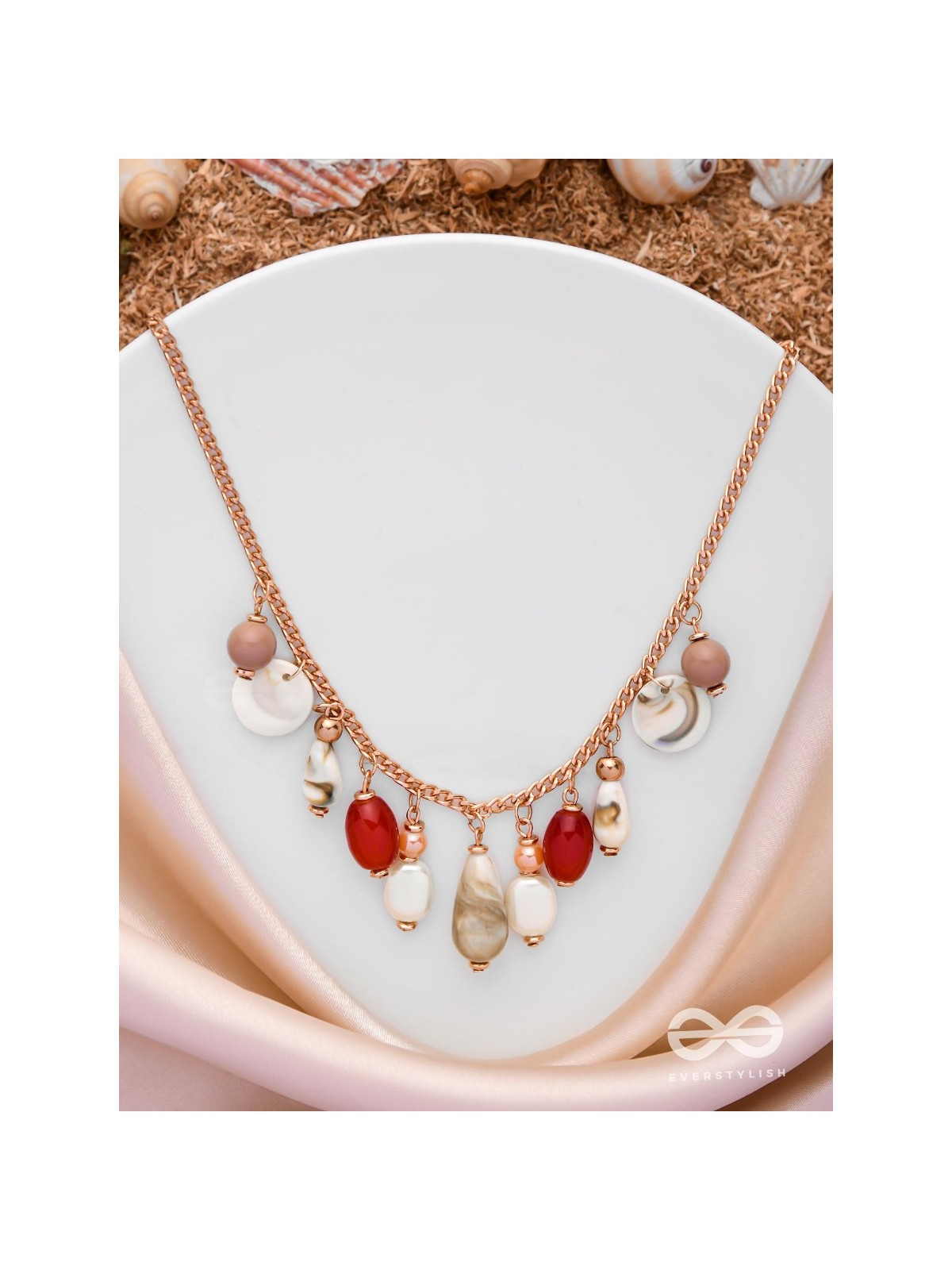 The Scarlet Waves - Statement Golden Neckpiece With Anti-Tarnish Coating 