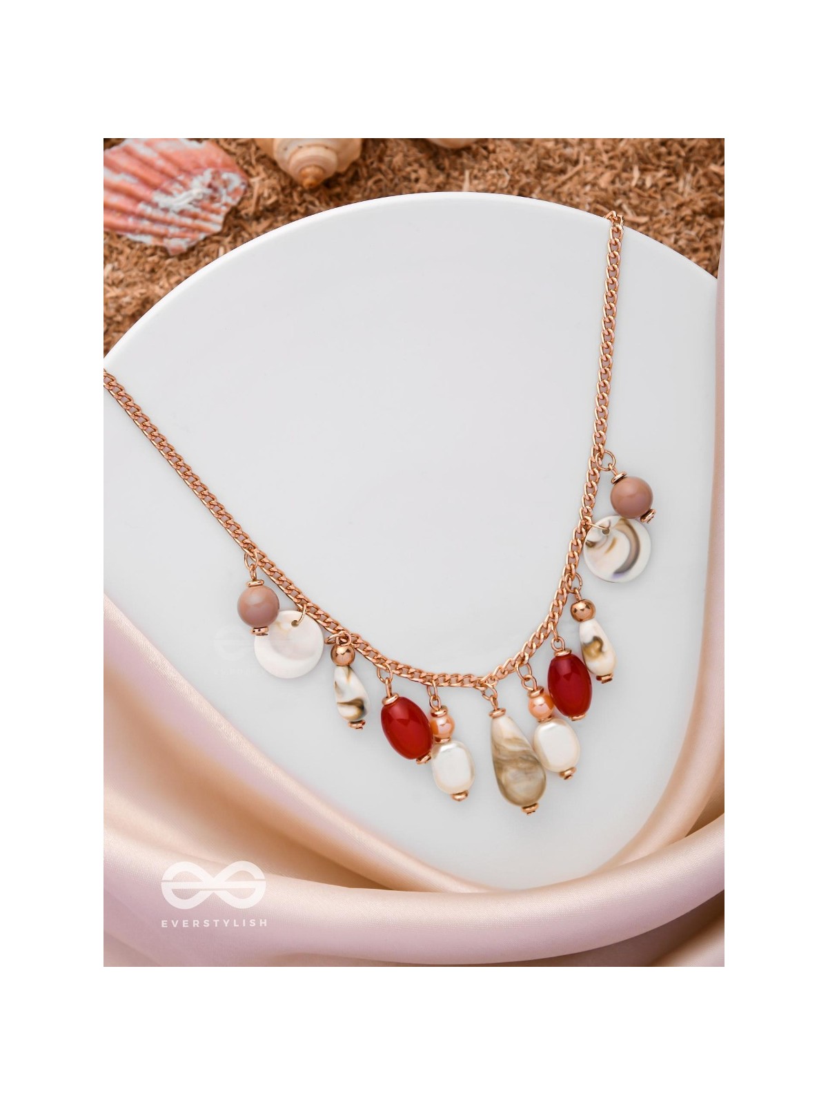 The Scarlet Waves - Statement Golden Neckpiece With Anti-Tarnish Coating 