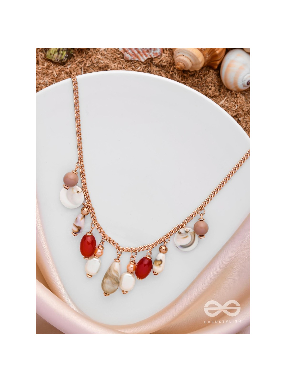 The Scarlet Waves - Statement Golden Neckpiece With Anti-Tarnish Coating 