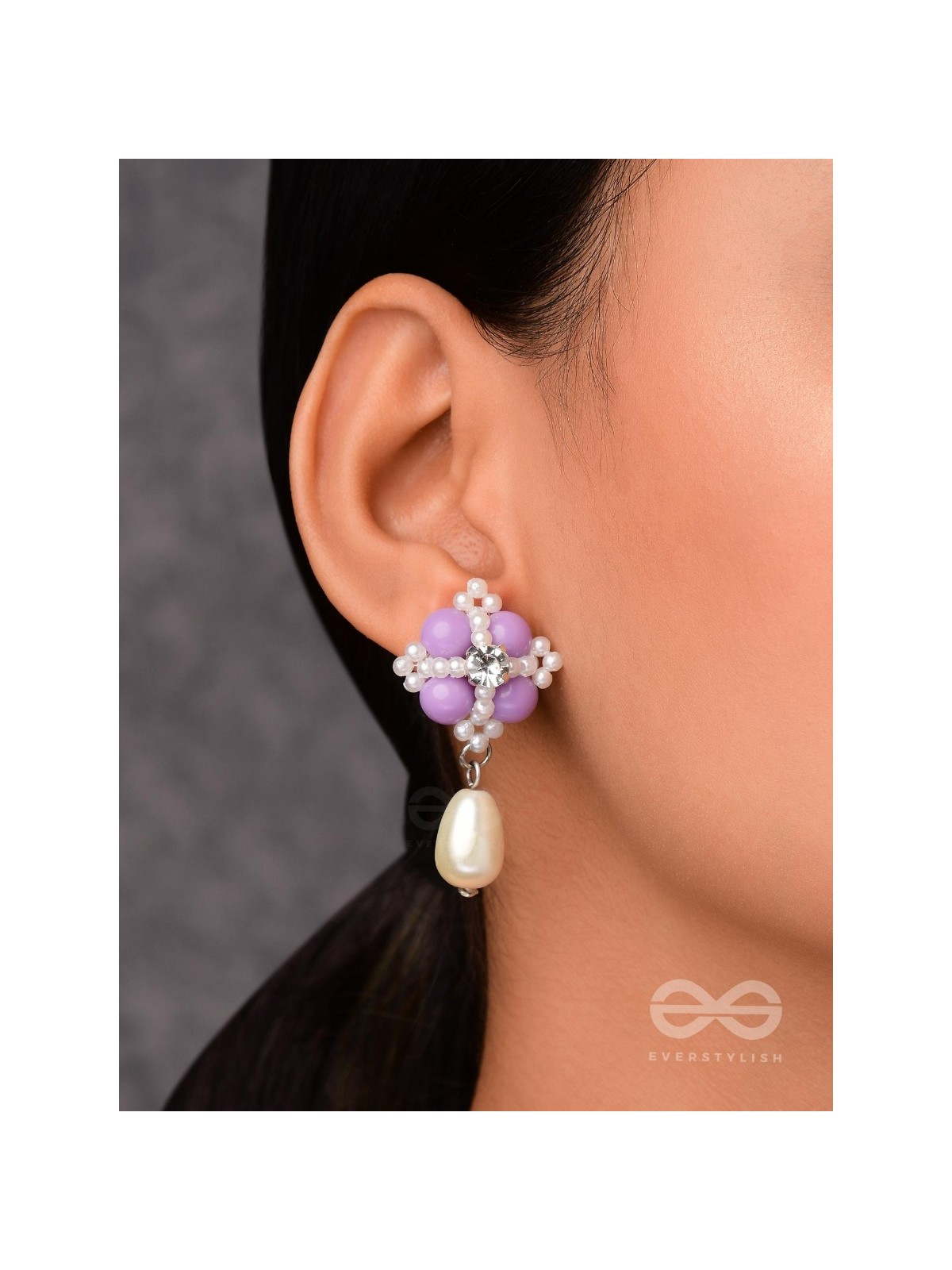 A LAVENDER HAZE - CLASSIC BEADED DROP EARRINGS 
