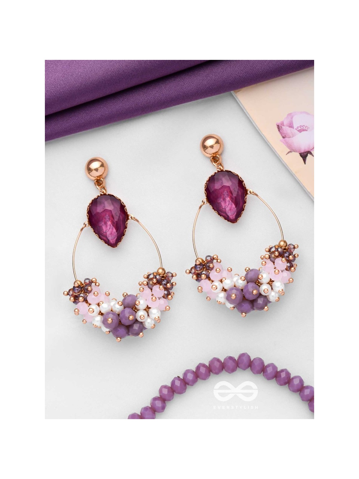 IT'S PURPLE'S MAGIC - GLAMOROUS BEADED EARRINGS