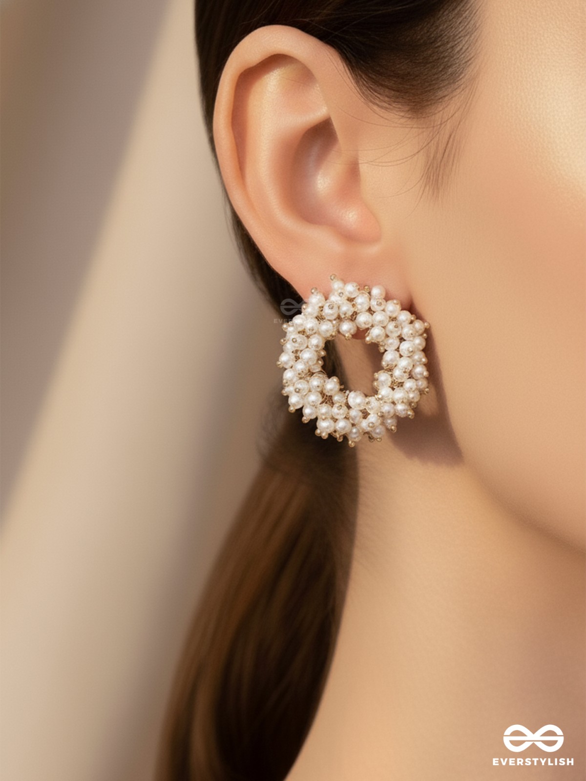 THE MOONLIT BLOOMS - GOLDEN PEARL STUDS
