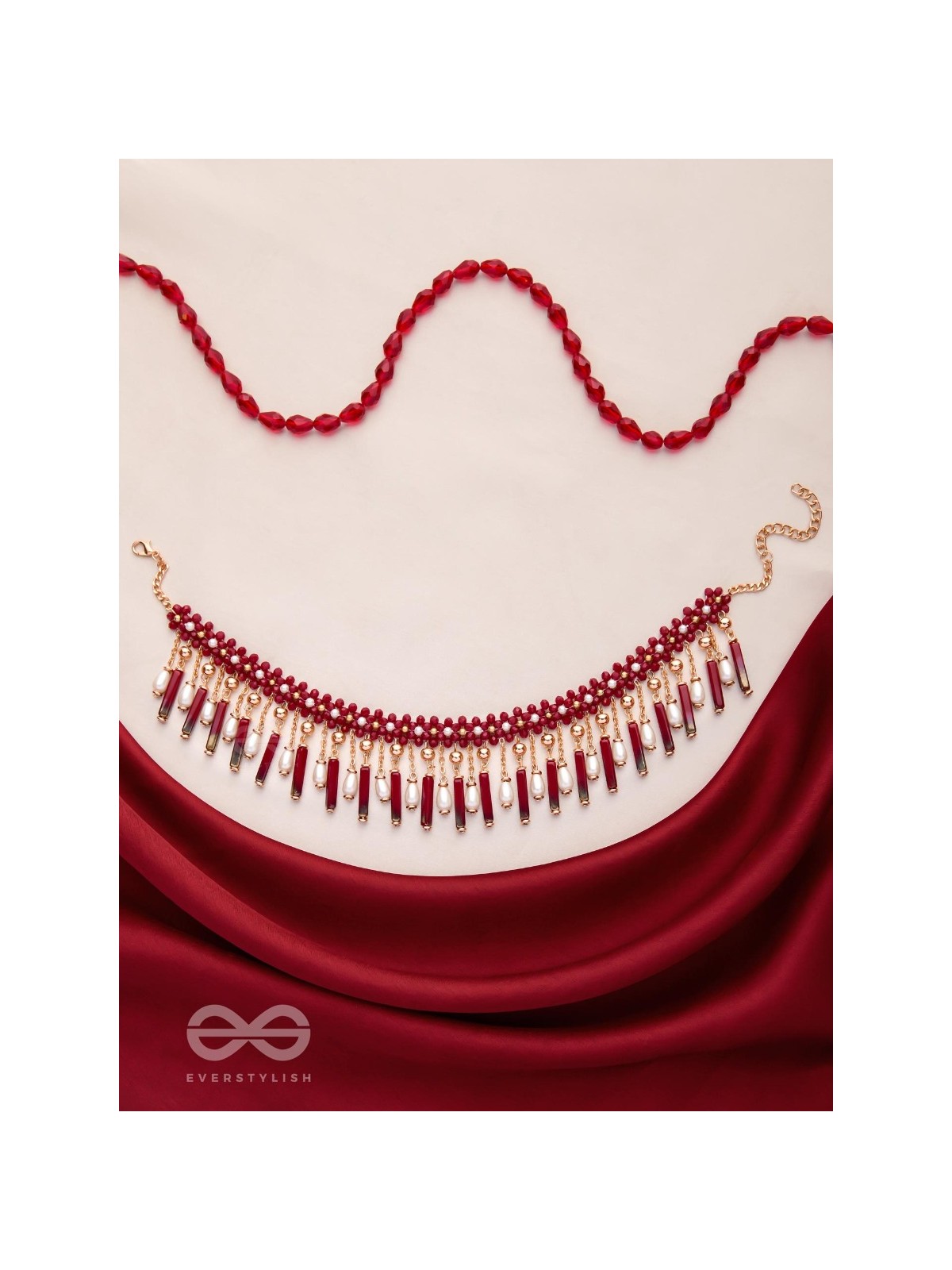 Sadhya - The Stellar Reflections - Golden Embellished Hand Embroidered Neckpiece With Anti-Tarnish Coating 