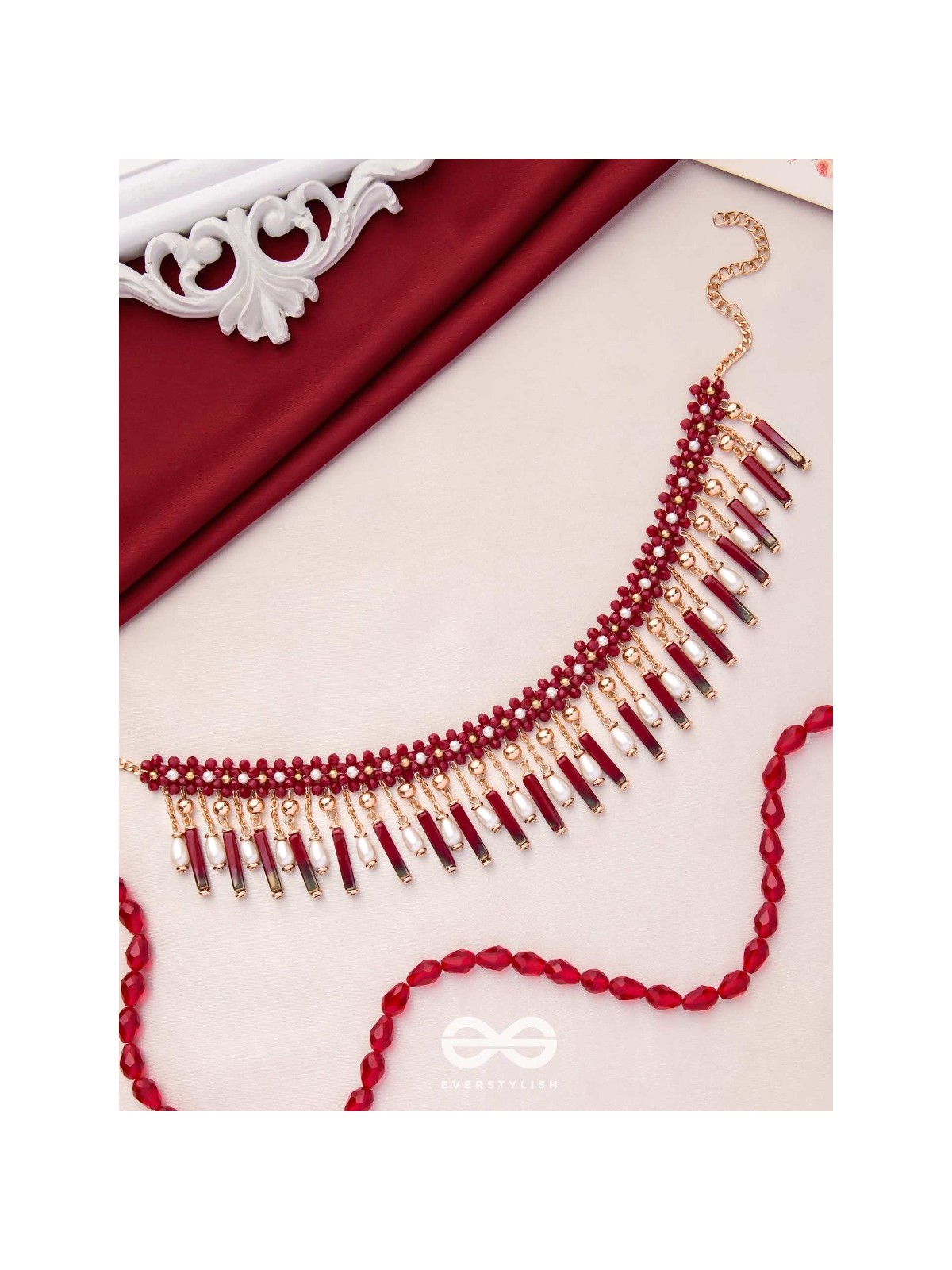 Sadhya - The Stellar Reflections - Golden Embellished Hand Embroidered Neckpiece With Anti-Tarnish Coating 