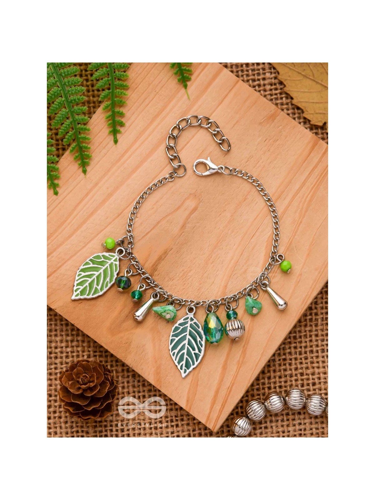 LEAFING IT AWAY - OXIDISED EMBELLISHED BRACELET