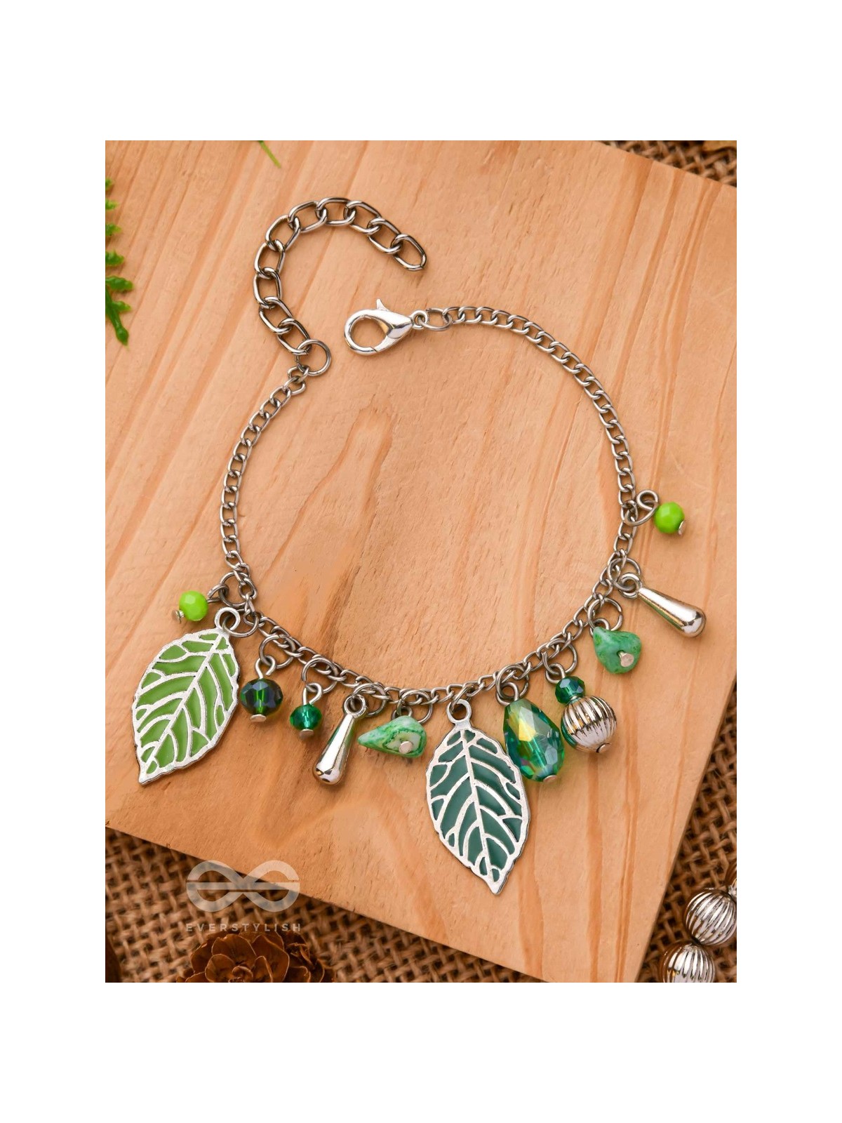 LEAFING IT AWAY - OXIDISED EMBELLISHED BRACELET