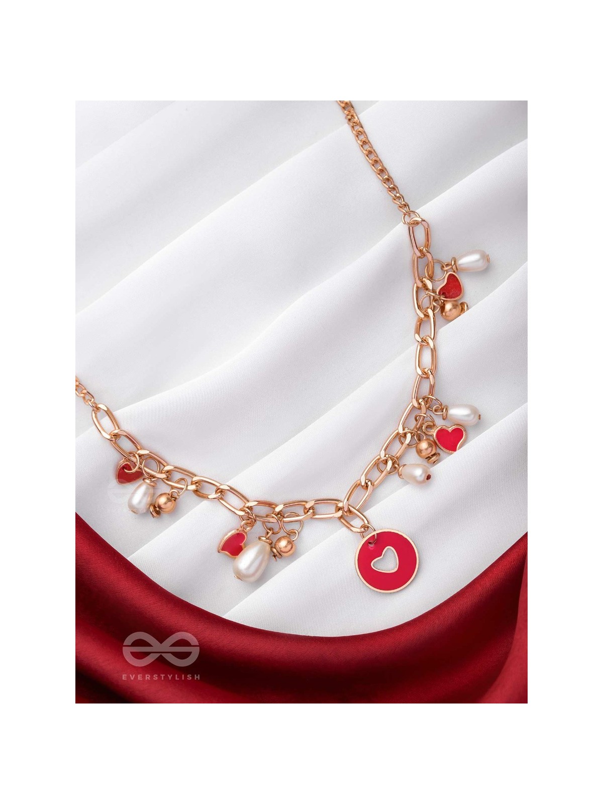 The Scarlet Affair - Cute Hearts Neckpiece With Anti-Tarnish Coating 