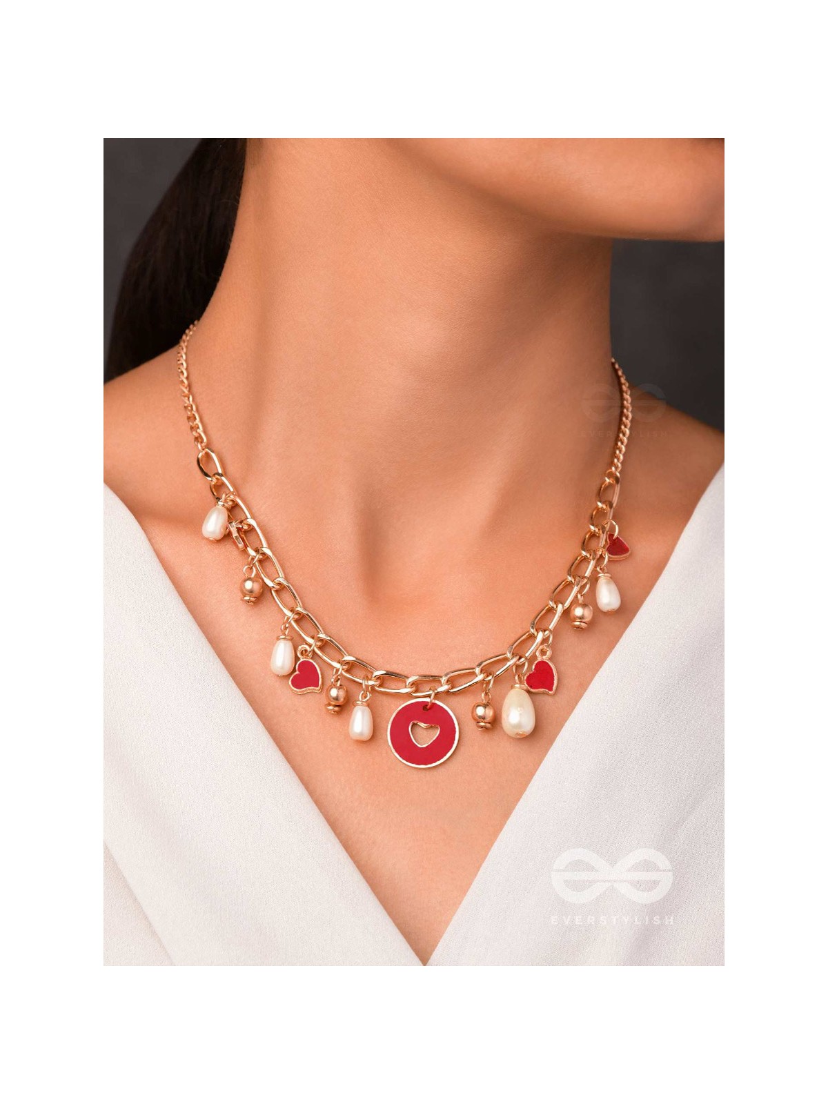 The Scarlet Affair - Cute Hearts Neckpiece With Anti-Tarnish Coating 
