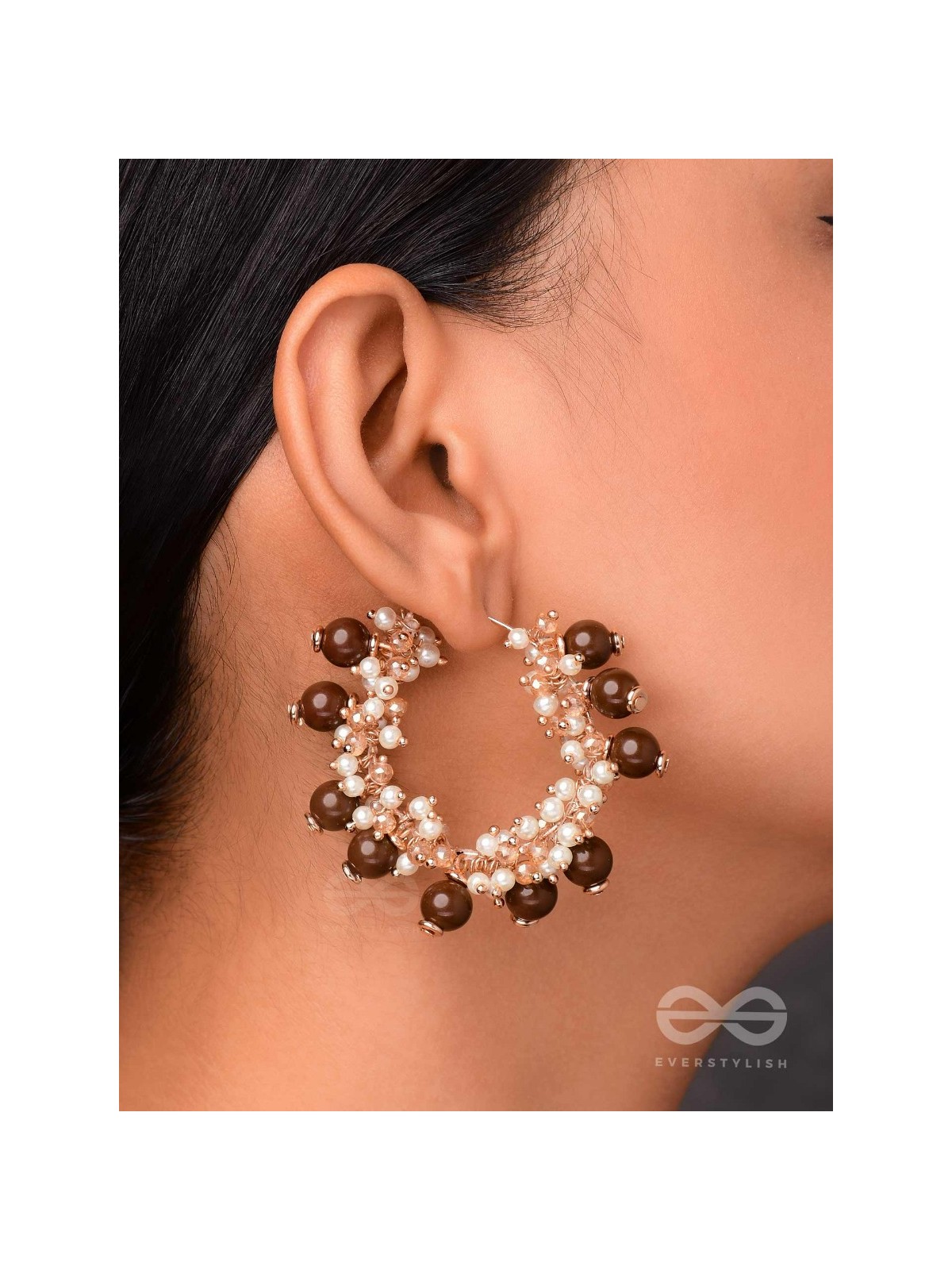 THE COCO PEARLS - BEADED STATEMENT HOOPS