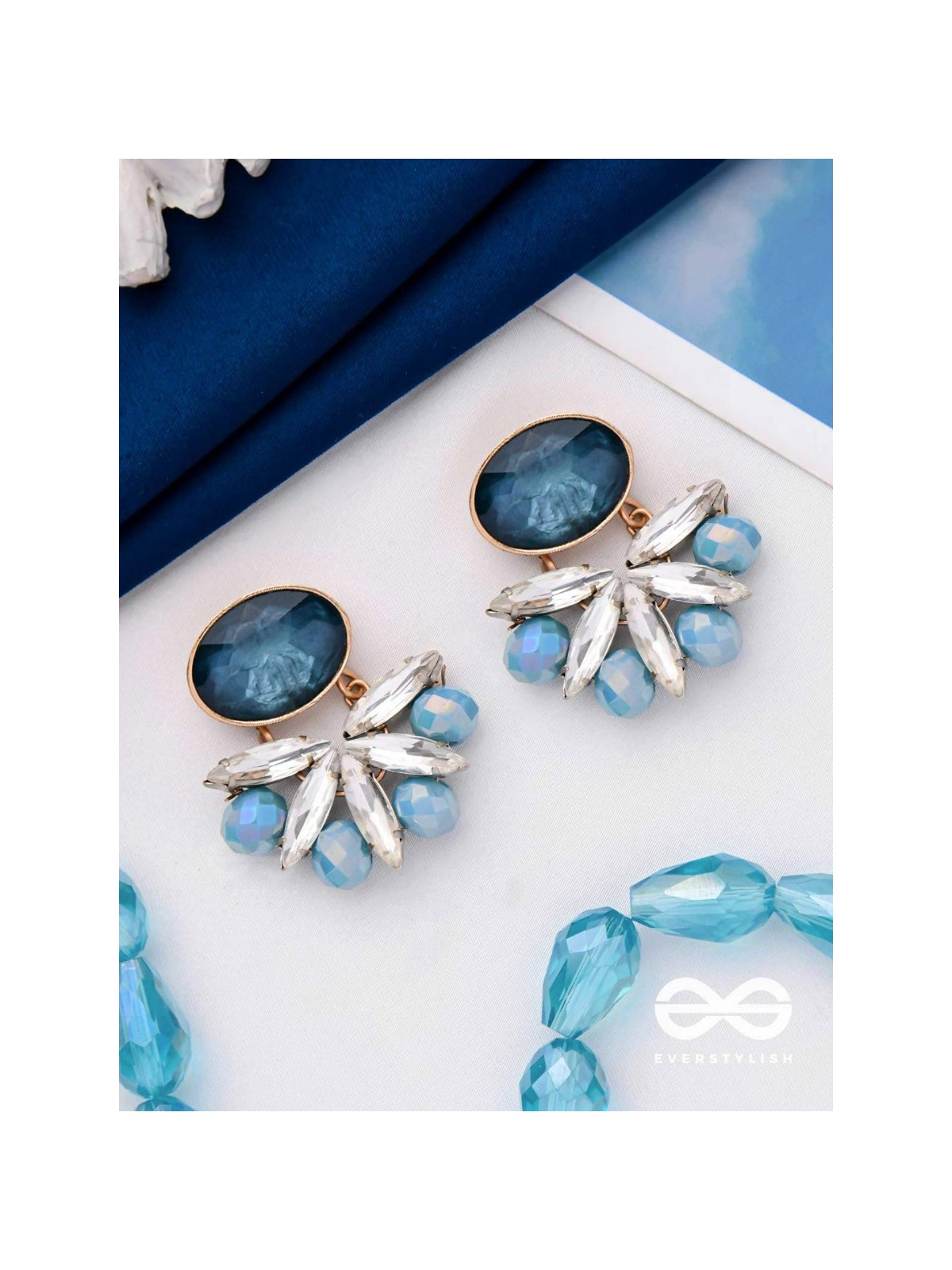 THE STARDUST SYMPHONY - CLASSIC AND ELEGANT DROP EARRINGS (BLUE)