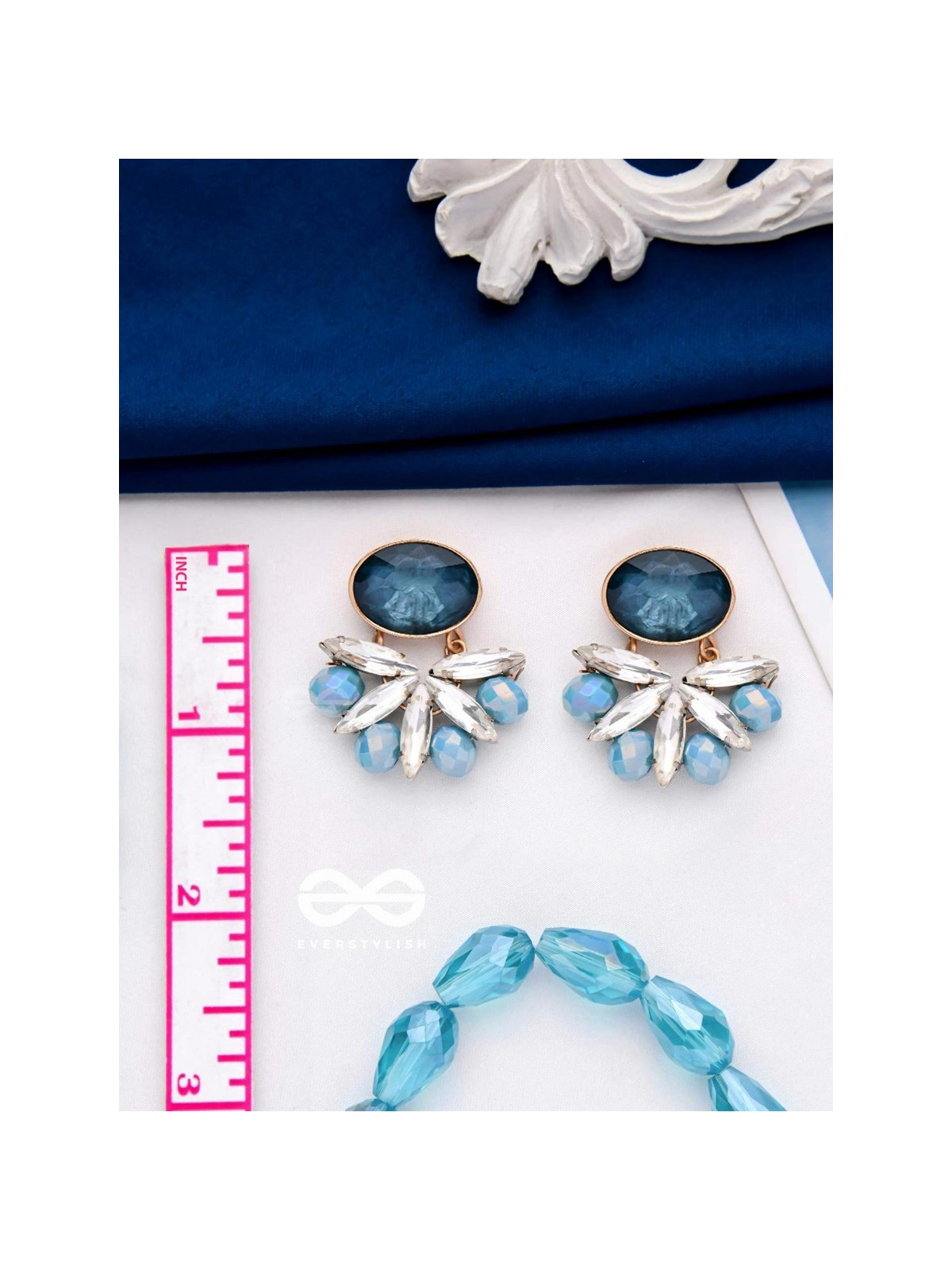 THE STARDUST SYMPHONY - CLASSIC AND ELEGANT DROP EARRINGS (BLUE)