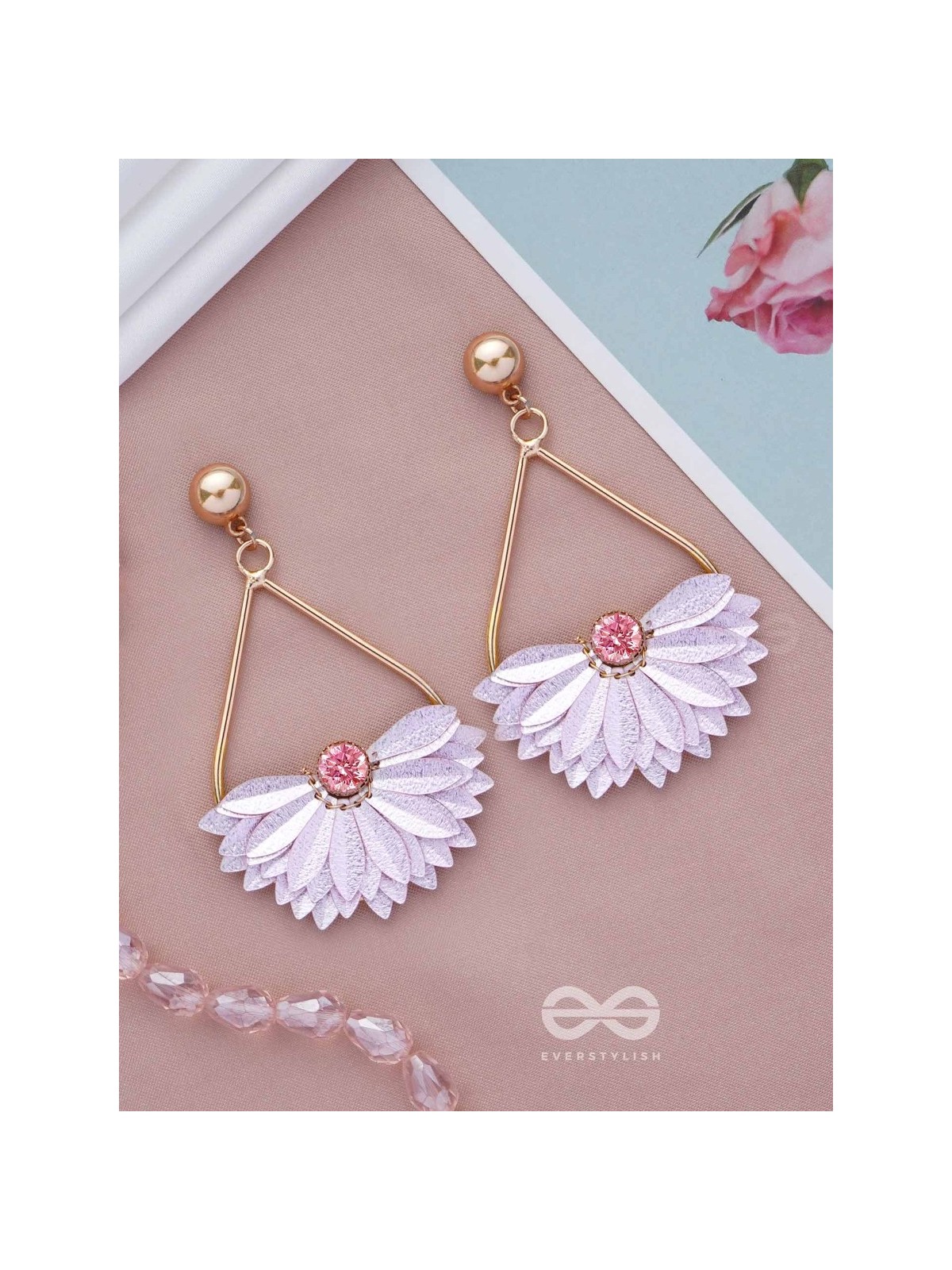 PETAL POWER PLAY - PASTEL PINK DROP EARRINGS