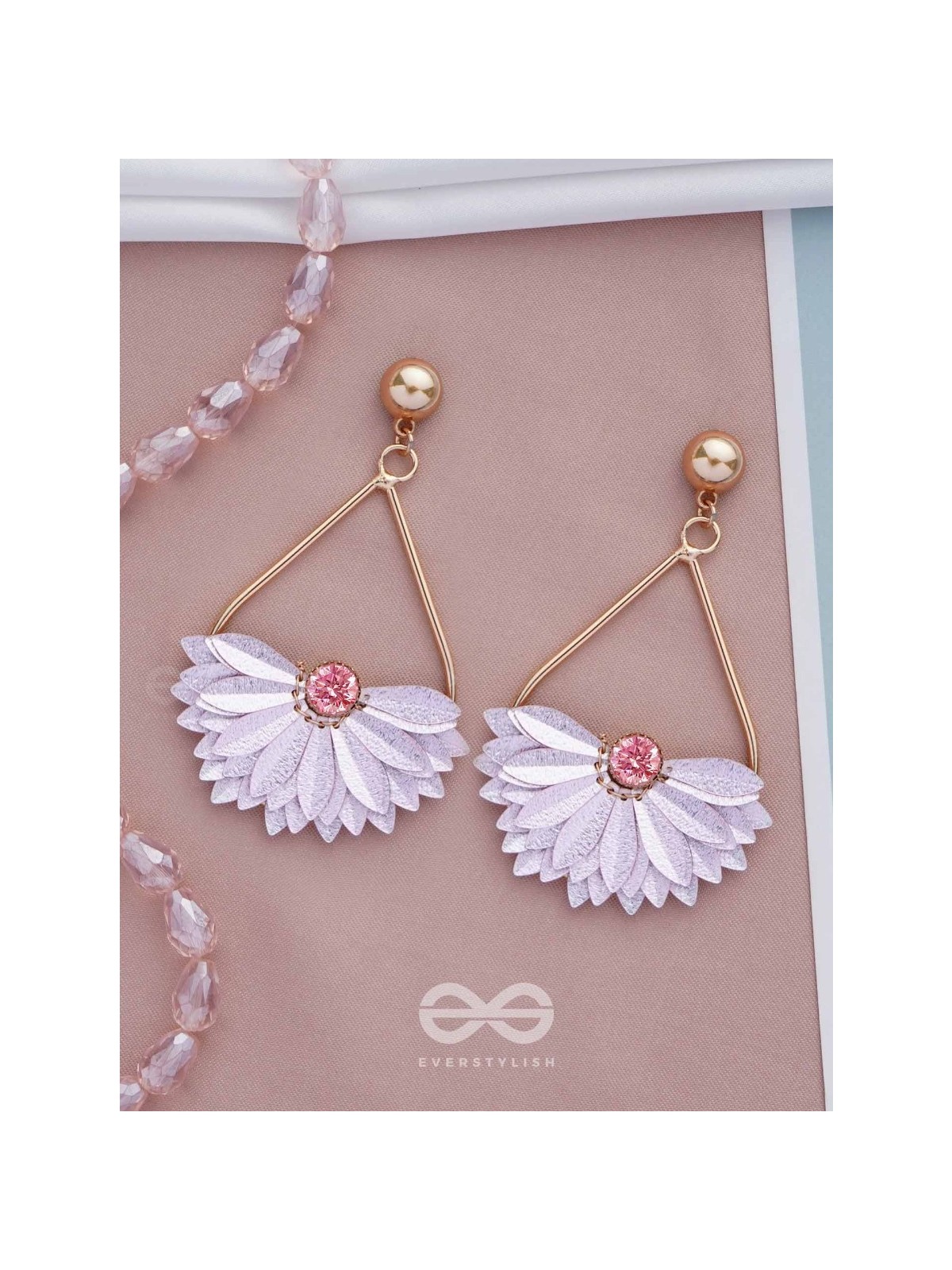 PETAL POWER PLAY - PASTEL PINK DROP EARRINGS