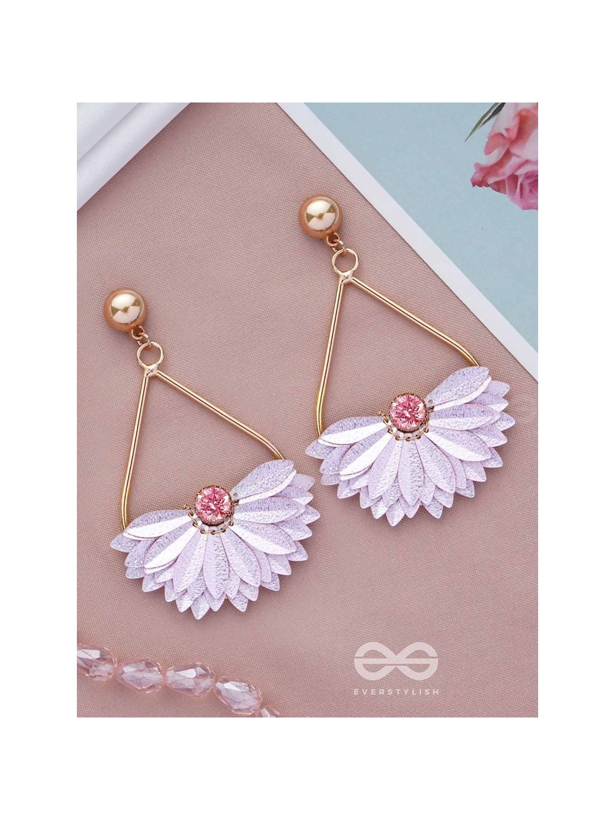 PETAL POWER PLAY - PASTEL PINK DROP EARRINGS