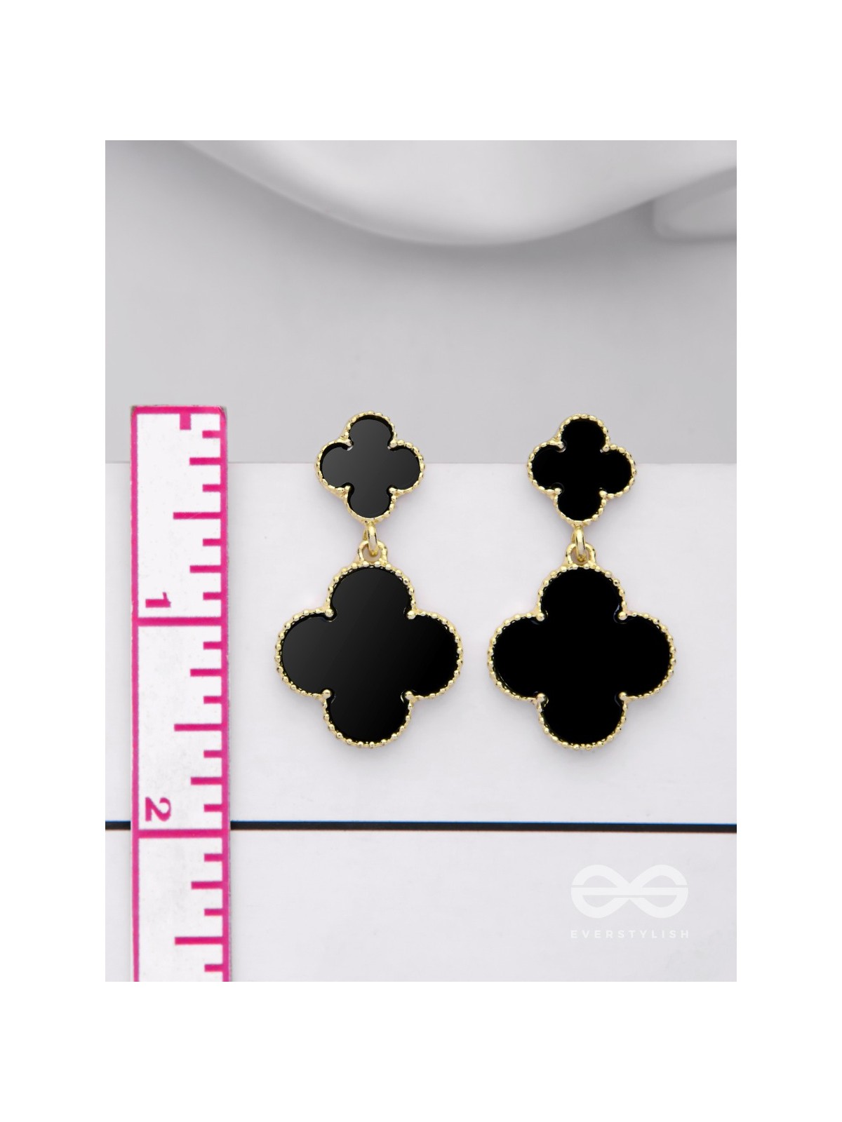 GOOD LUCK CHARM - GOLDEN & BLACK DROP EARRINGS