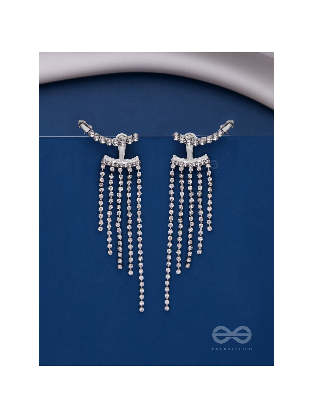 STUDDED-DE-LUXE - SILVER SPARKLING EAR JACKETS