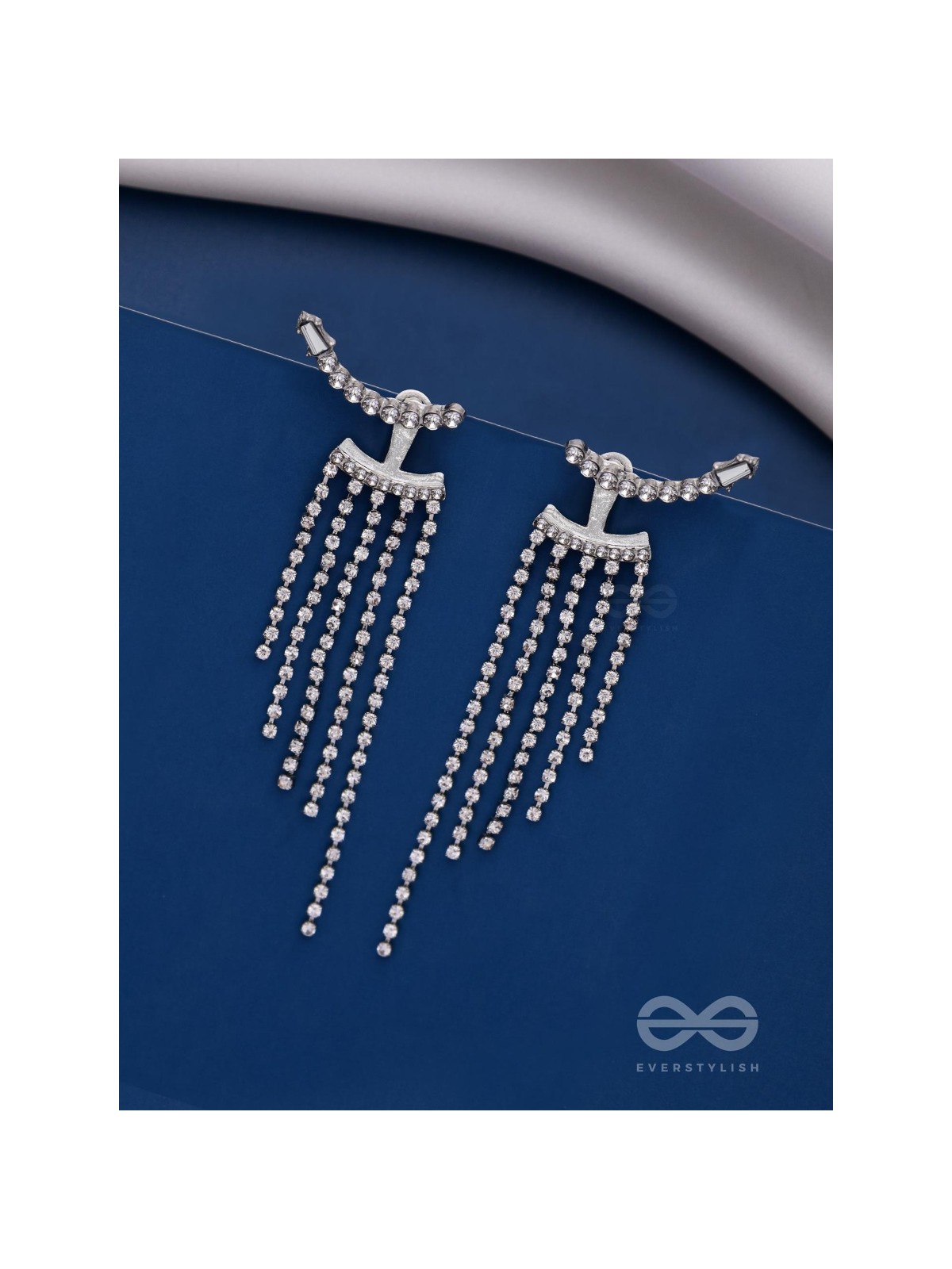 STUDDED-DE-LUXE - SILVER SPARKLING EAR JACKETS
