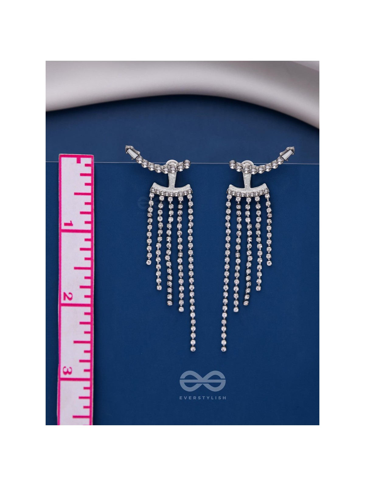 STUDDED-DE-LUXE - SILVER SPARKLING EAR JACKETS