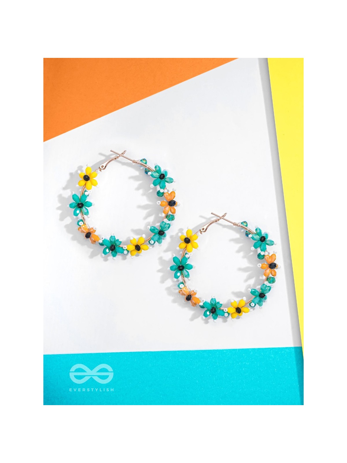 Spring's Escape - Floral Hoop Earrings