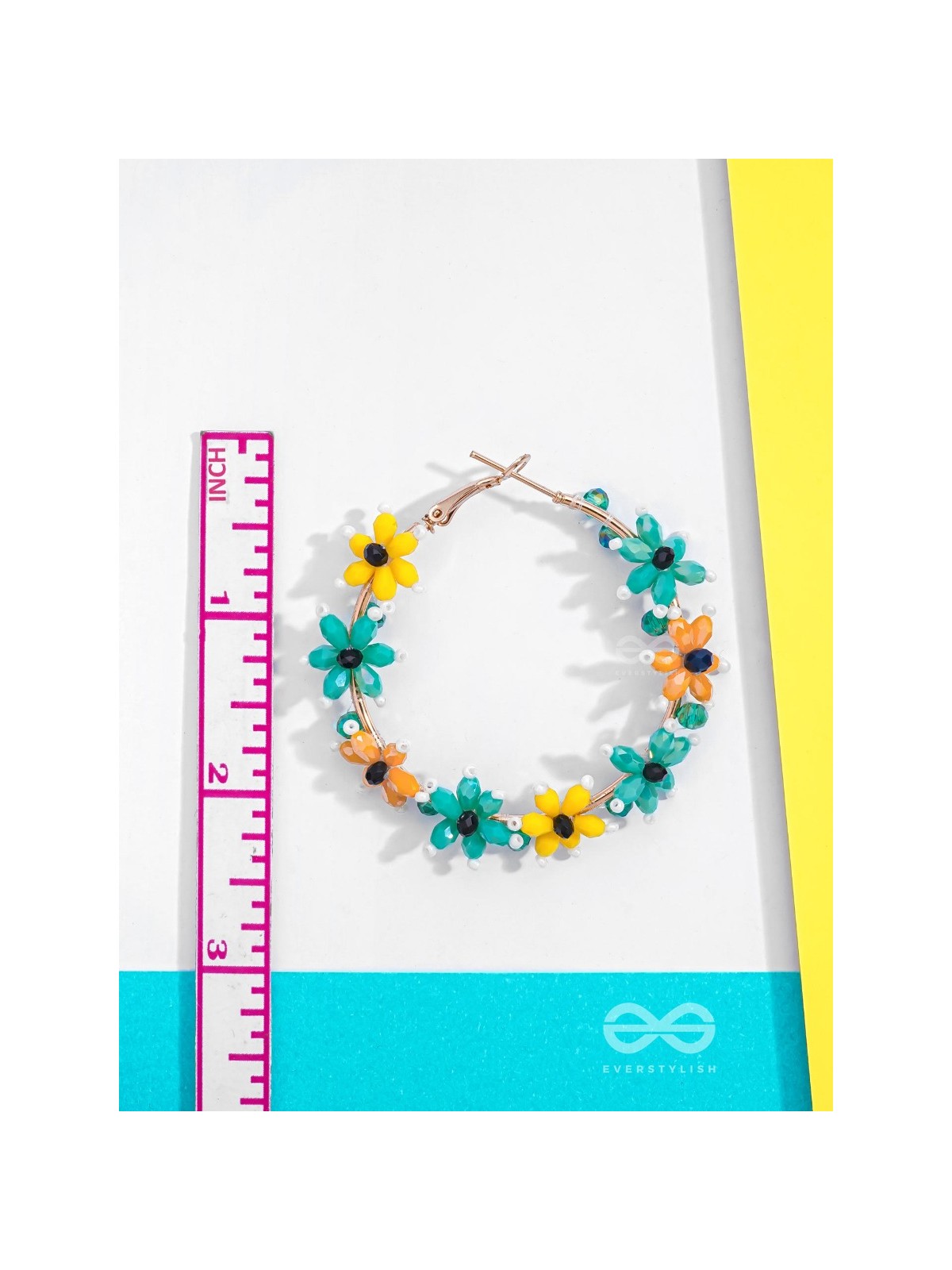 Spring's Escape - Floral Hoop Earrings