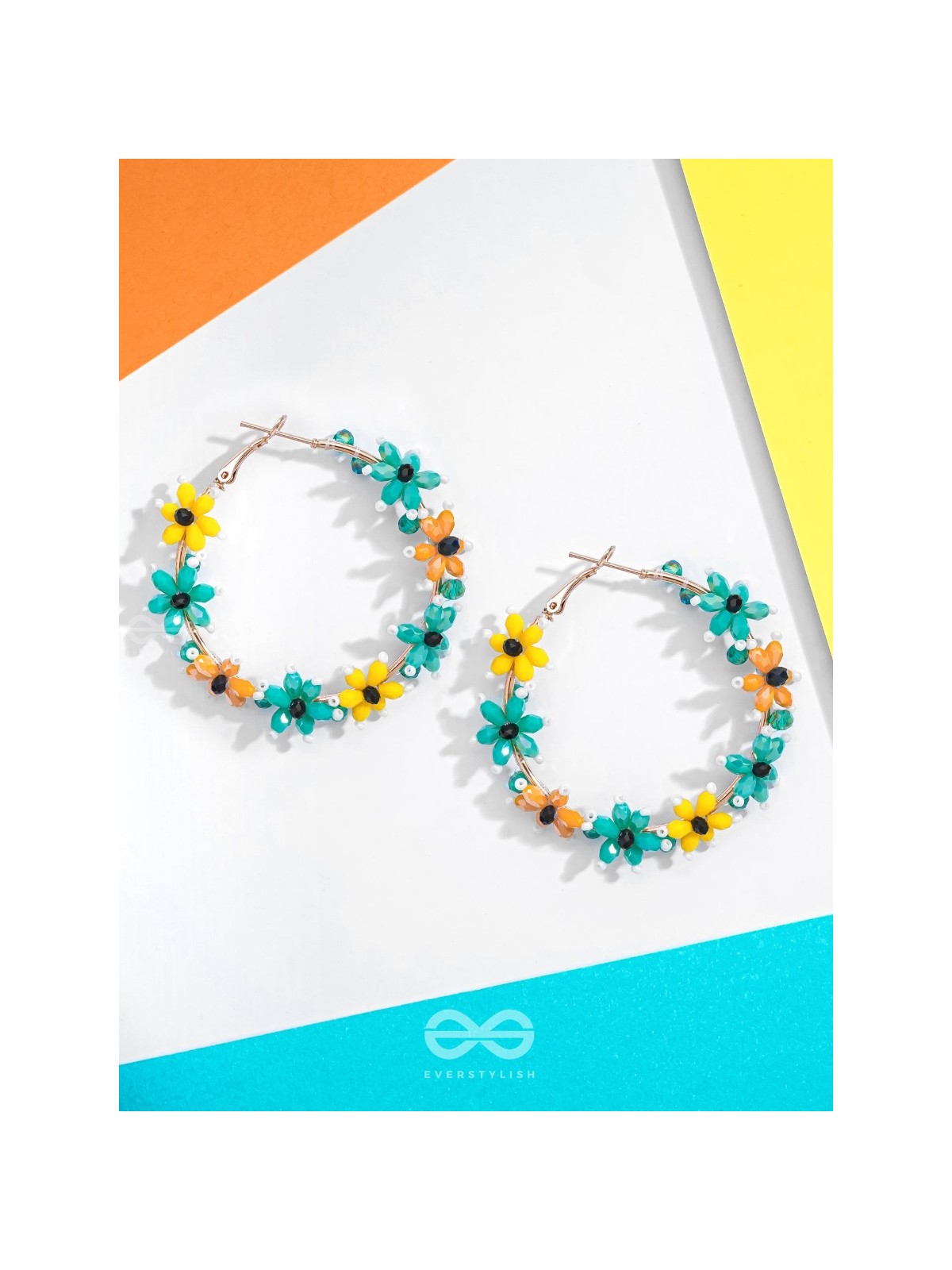 Spring's Escape - Floral Hoop Earrings