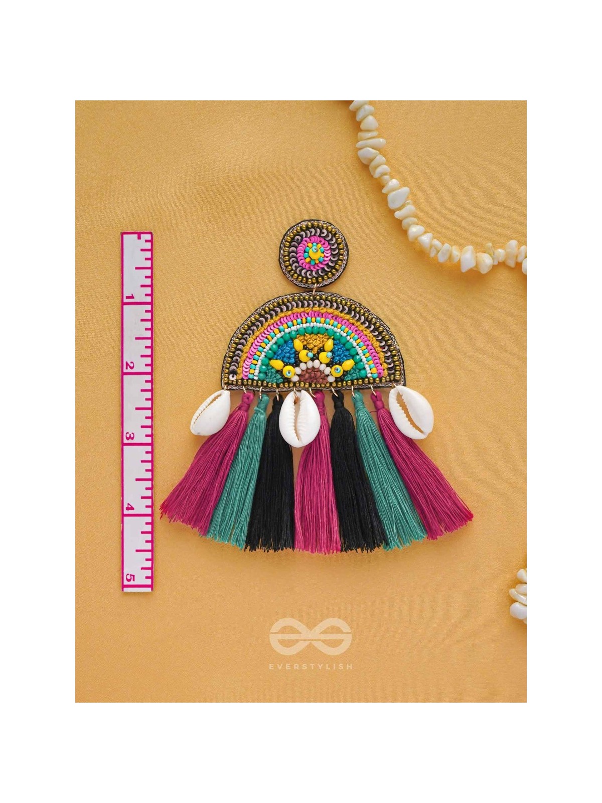 VILASITA - THE ENCHANTING SPLENDOR - BEADS, SEQUINS AND SHELLS EMBROIDERED EARRINGS