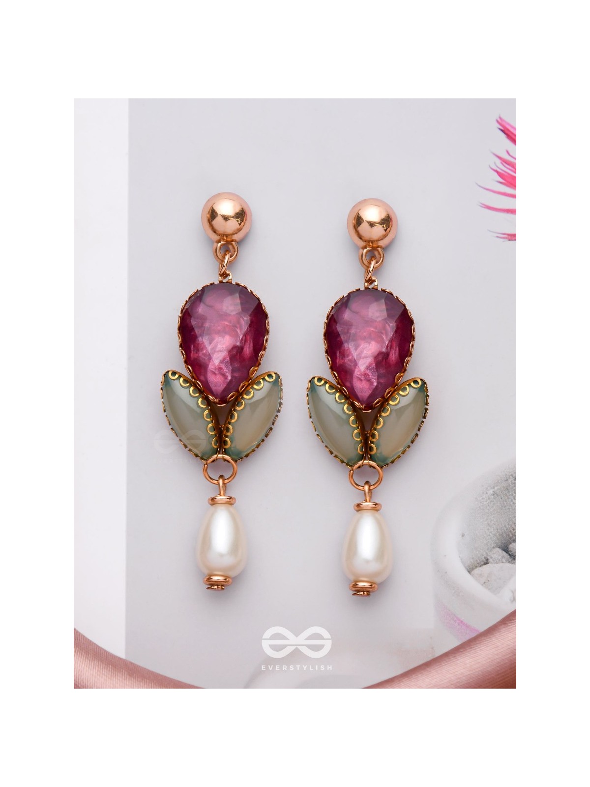 THE MAJESTIC PLUM - STATEMENT DROP EARRINGS