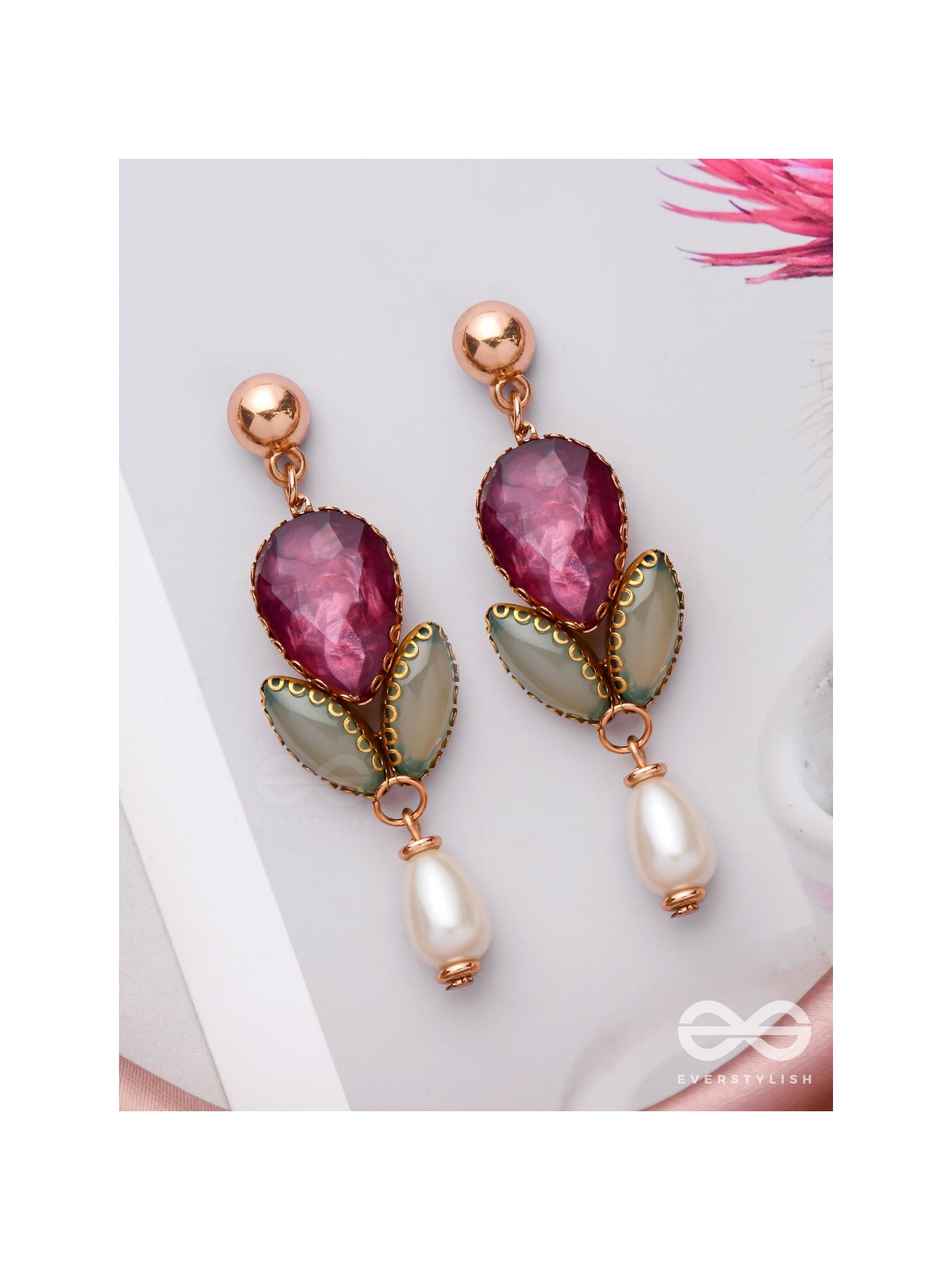 THE MAJESTIC PLUM - STATEMENT DROP EARRINGS