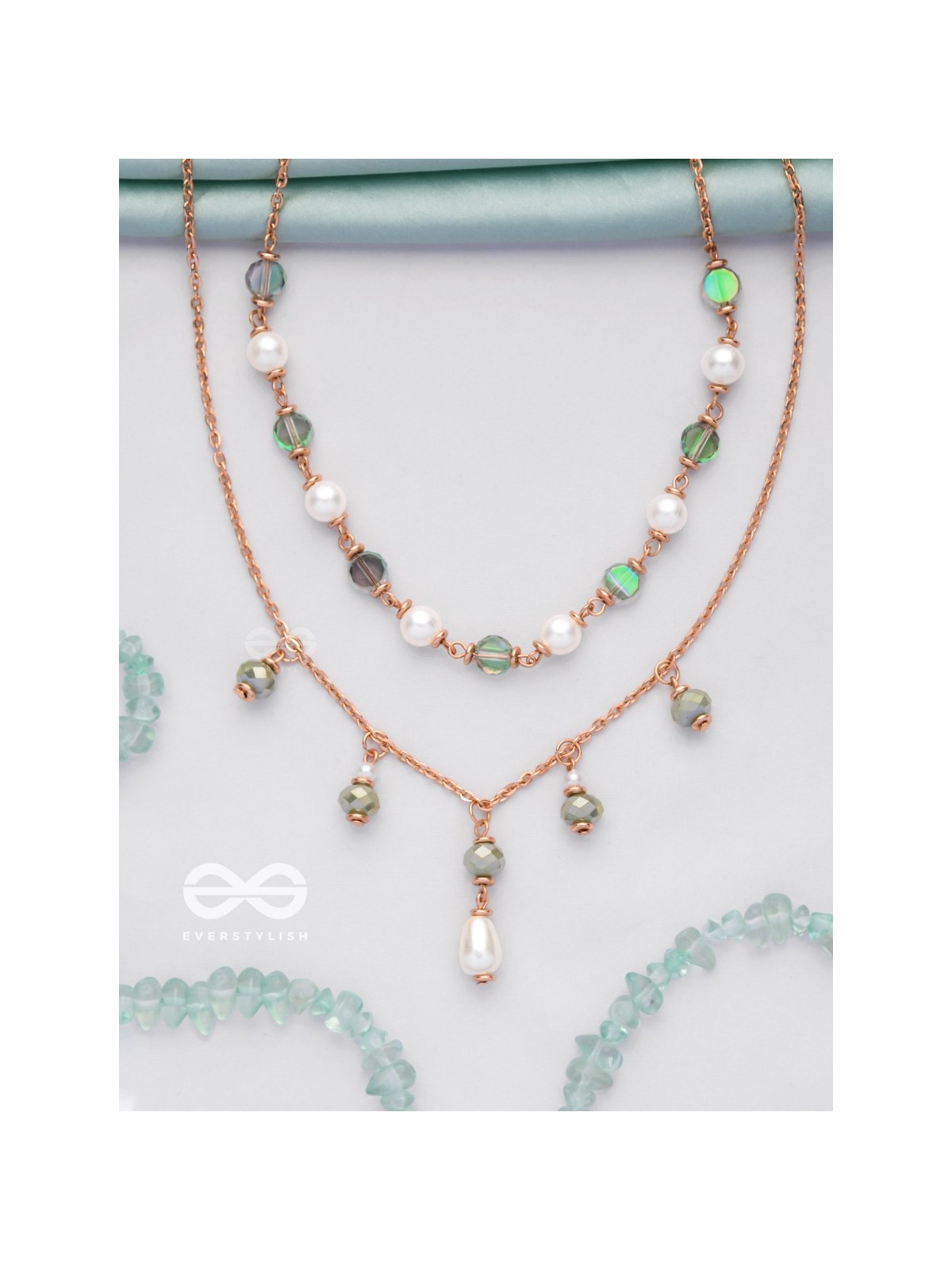 The Celestial Gems - Casual Multilayered Neckpiece With Anti-Tarnish Coating 