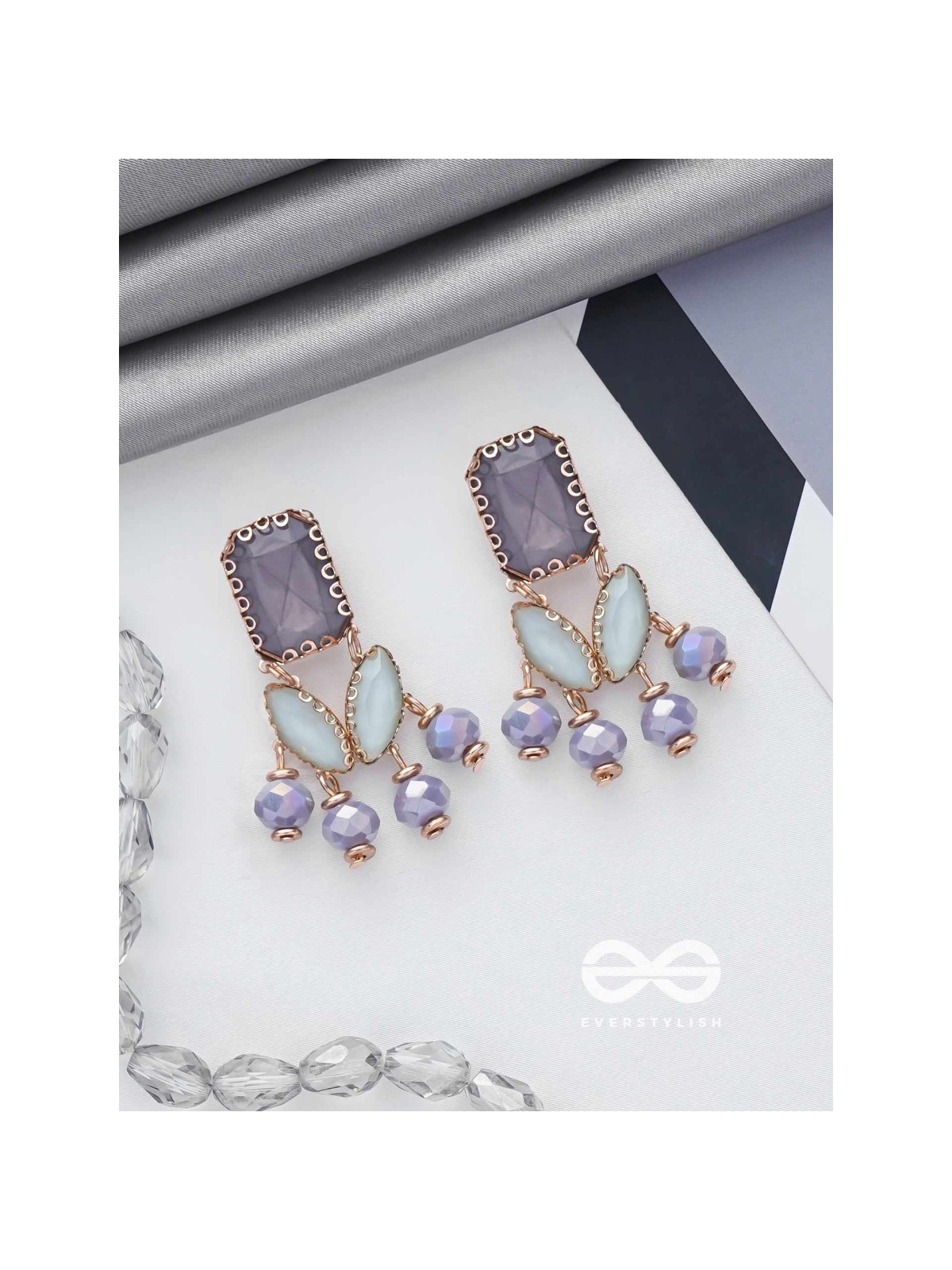 THE PURPLE MIST - STATEMENT DROP EARRINGS