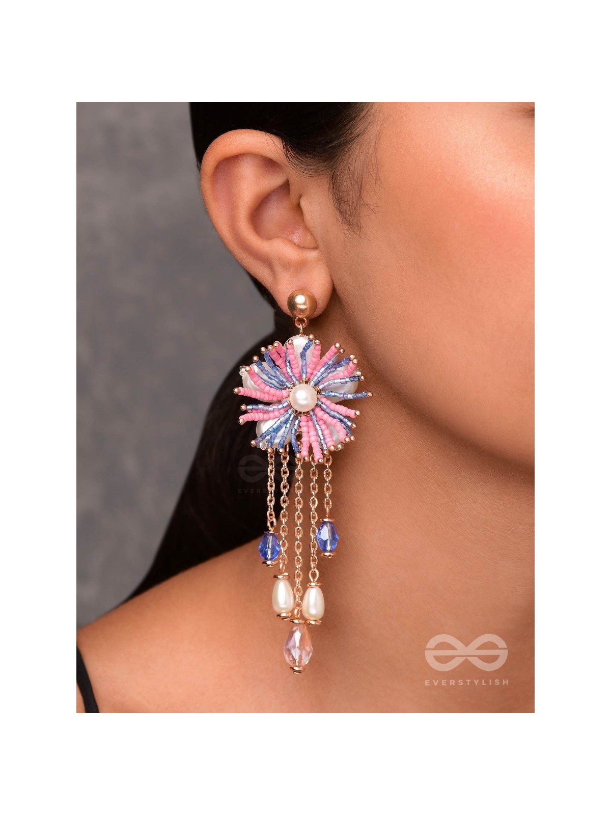 SPRINGTIME SPARKLING SWINGS - CUTE STATEMENT EARRINGS